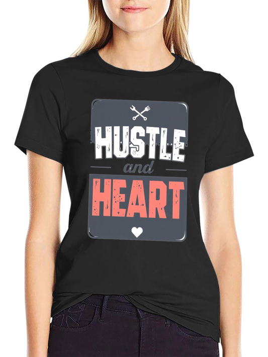 Hustle & Heart Graphic Tee - Motivational Mens T-Shirt