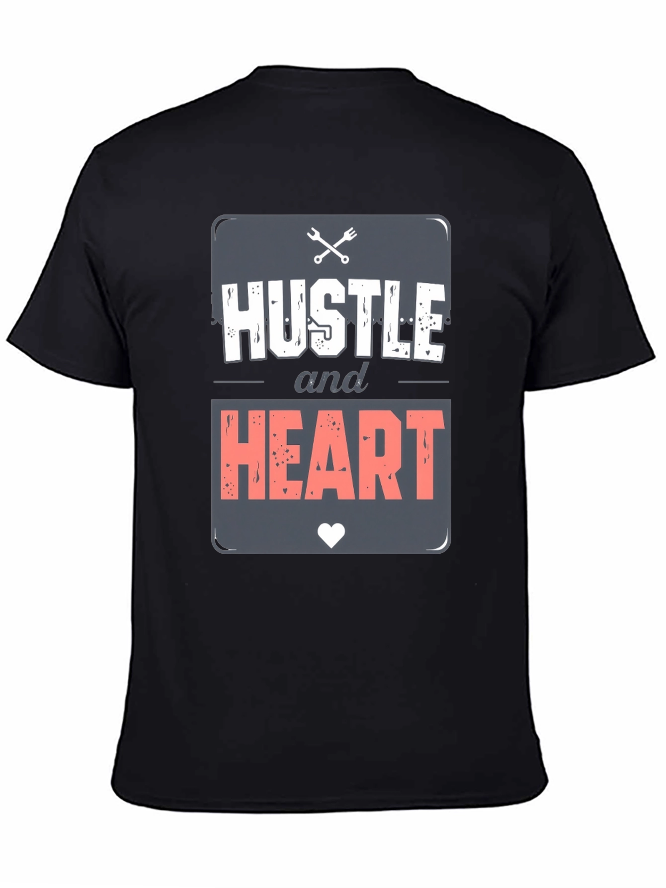 Hustle & Heart Graphic Tee - Motivational Mens T-Shirt