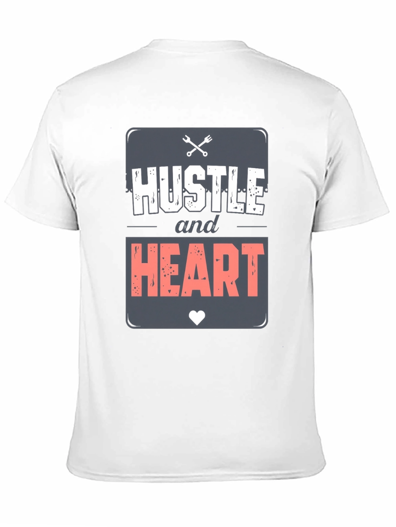 Hustle & Heart Graphic Tee - Motivational Mens T-Shirt