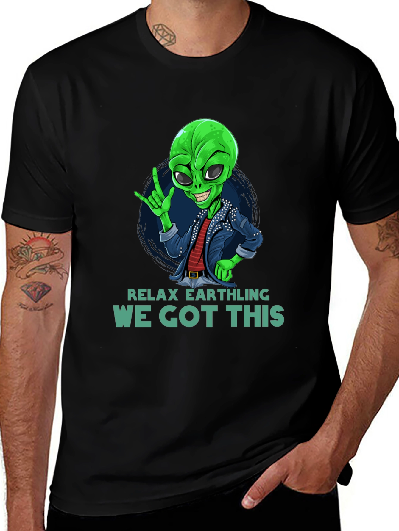 Relax Earthling T-Shirt - Alien Graphic Tee