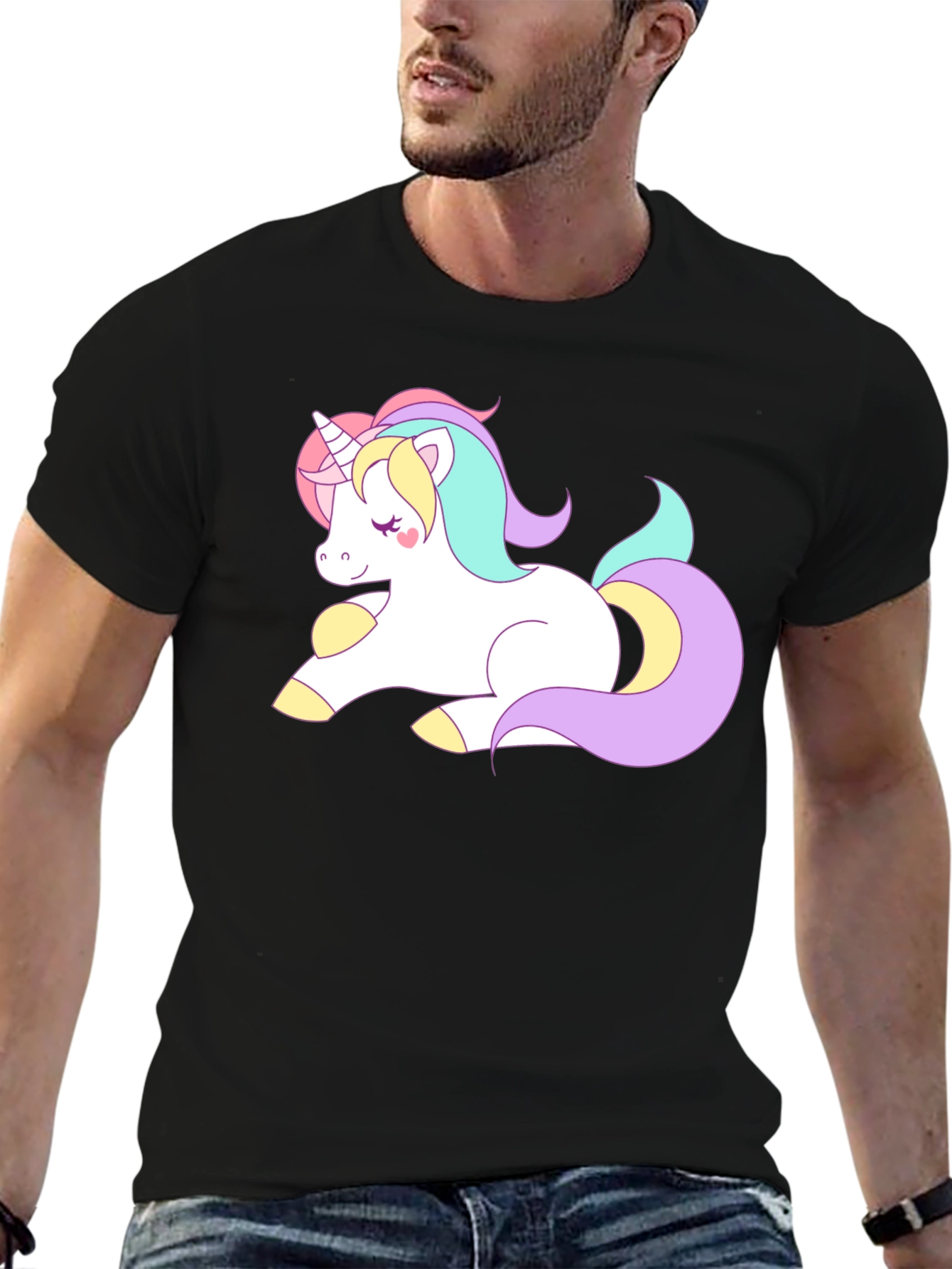Unicorn Graphic Black T-Shirt