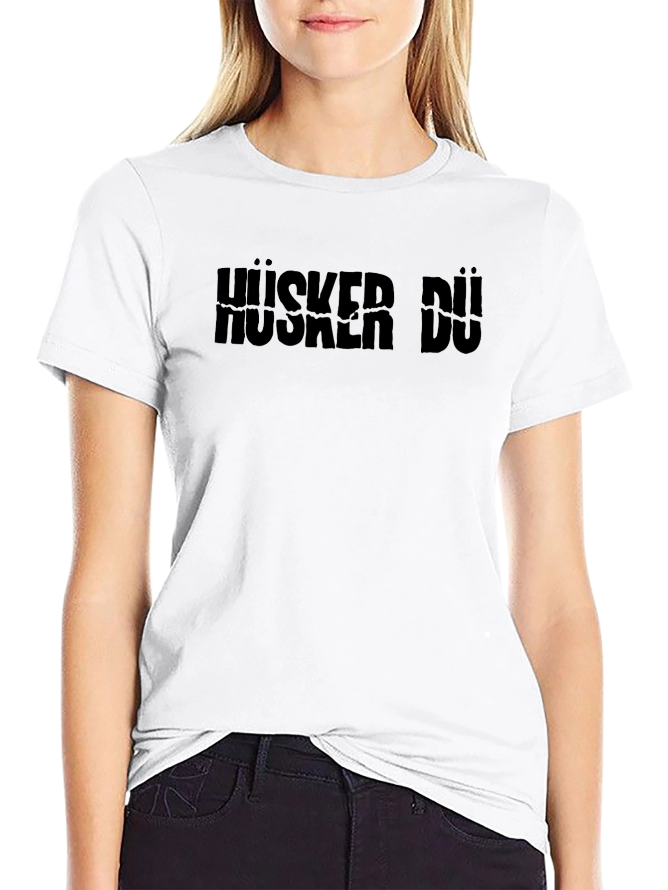 Hüsker Dü Band Logo Black Graphic Tee