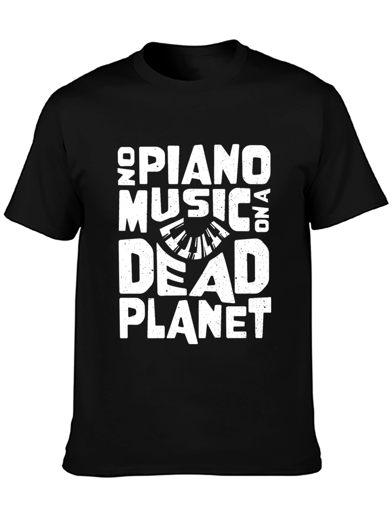 Piano Music on a Dead Planet Black T-Shirt