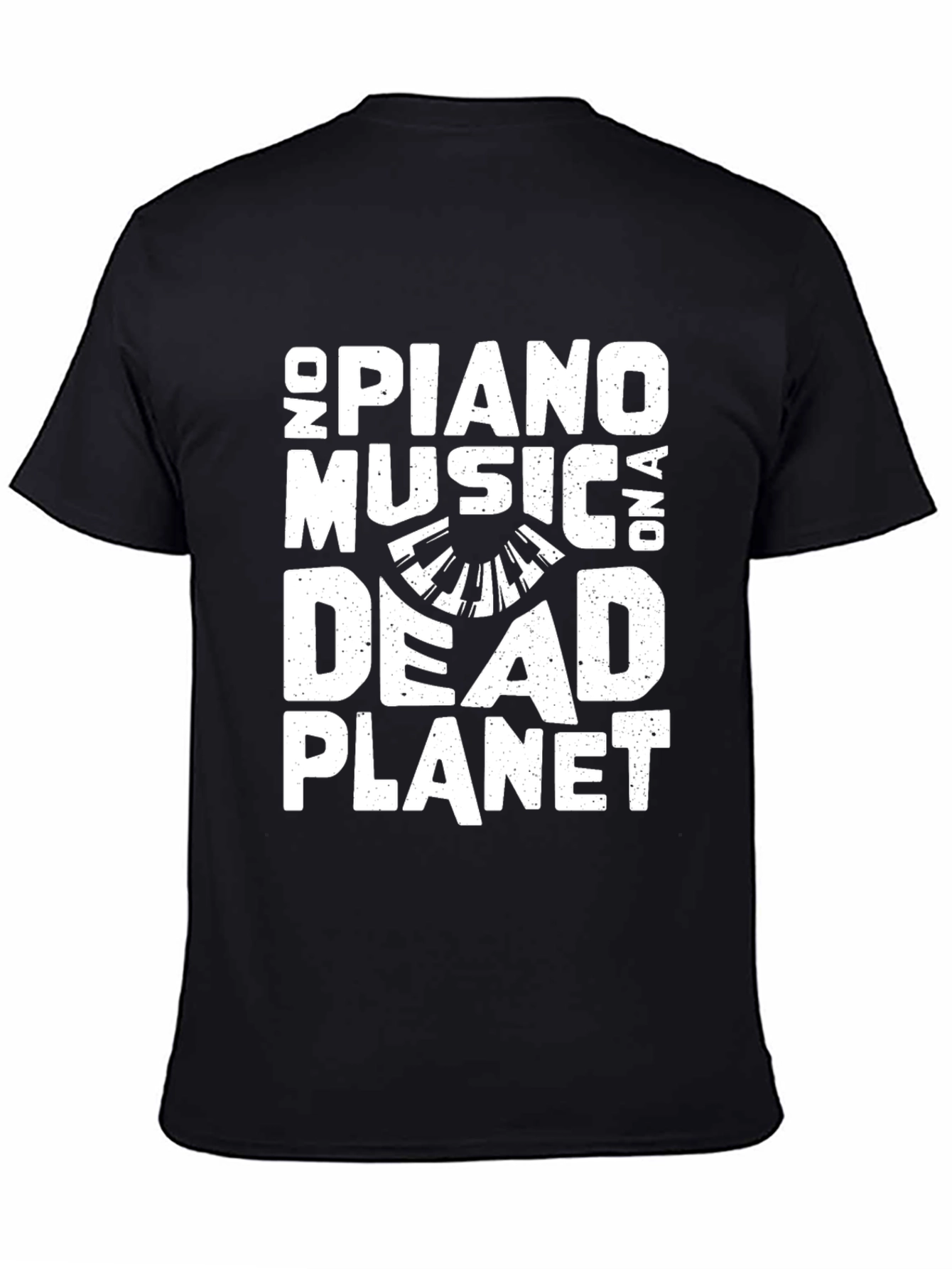Piano Music on a Dead Planet Black T-Shirt