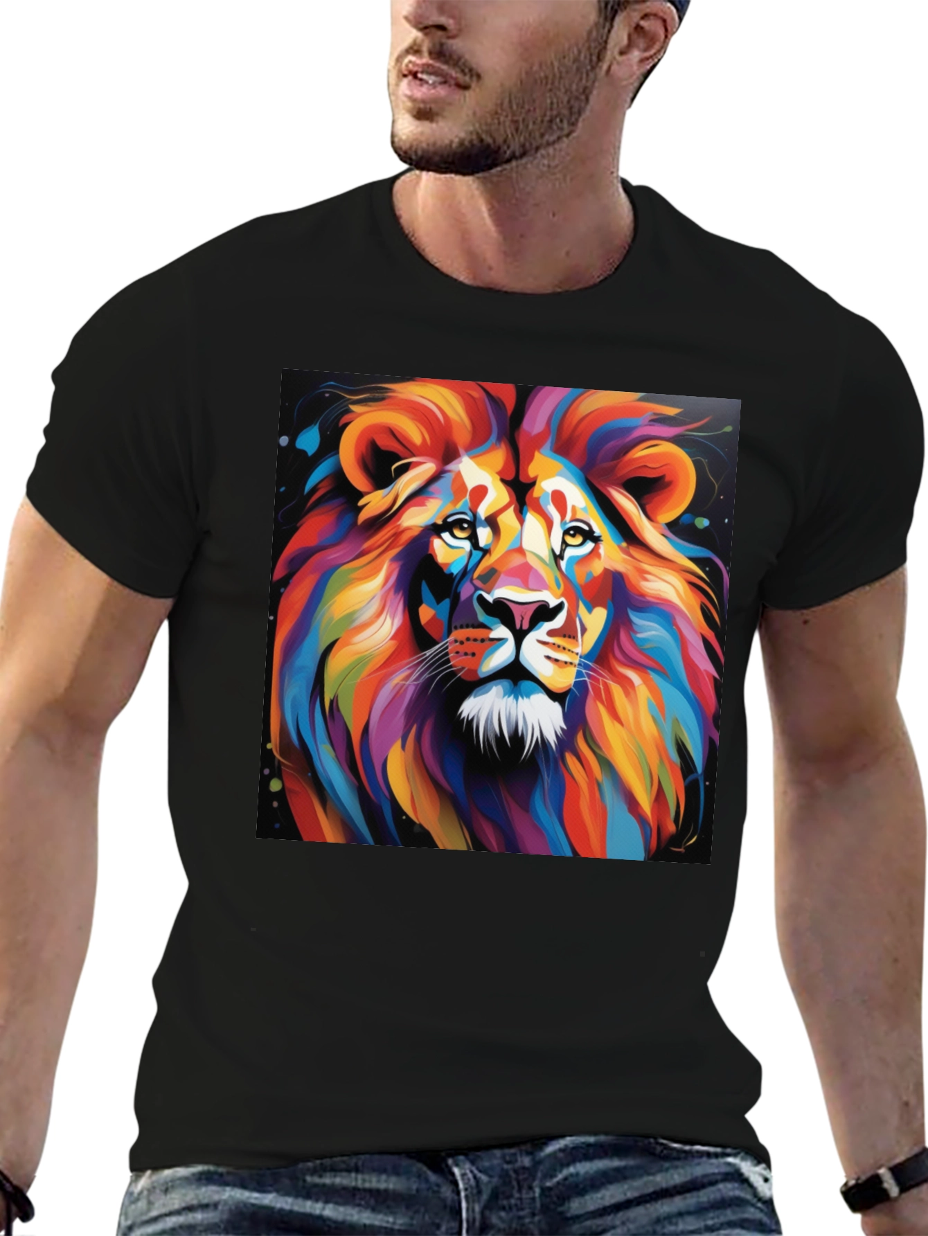 Vibrant Lion Graphic T-Shirt