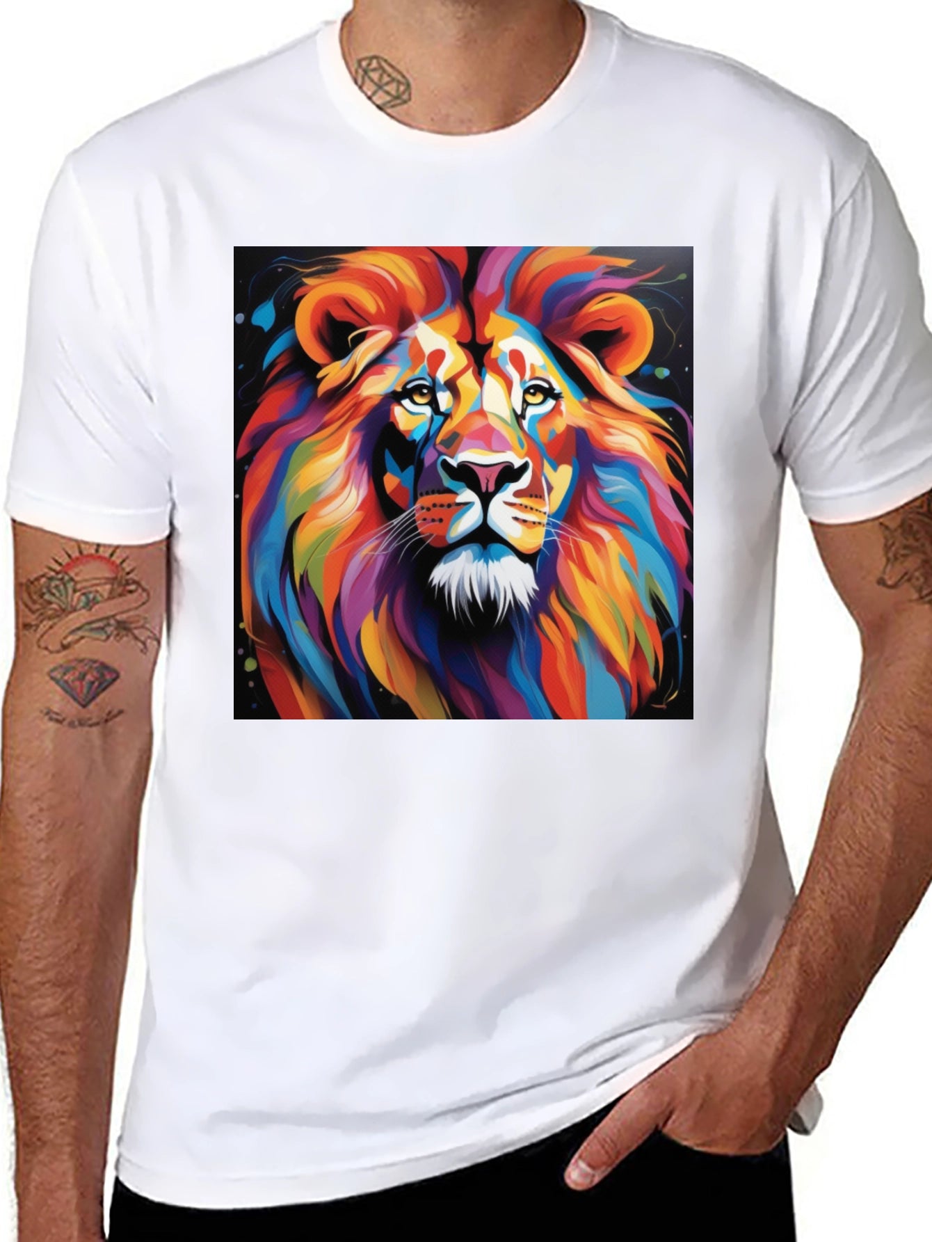 Vibrant Lion Graphic T-Shirt