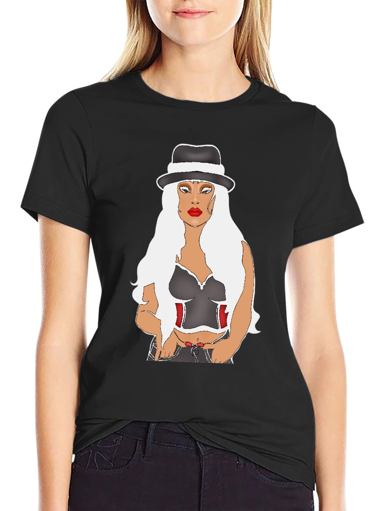 Stylish Graphic Tee: Classy Lady Design