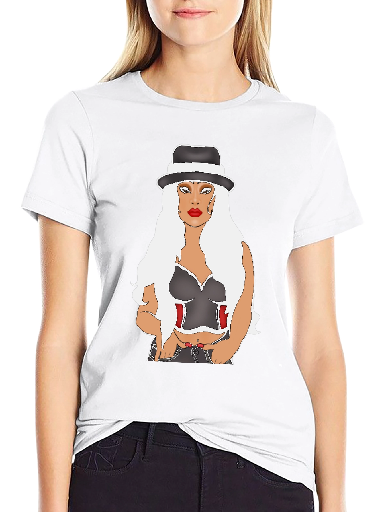 Stylish Graphic Tee: Classy Lady Design