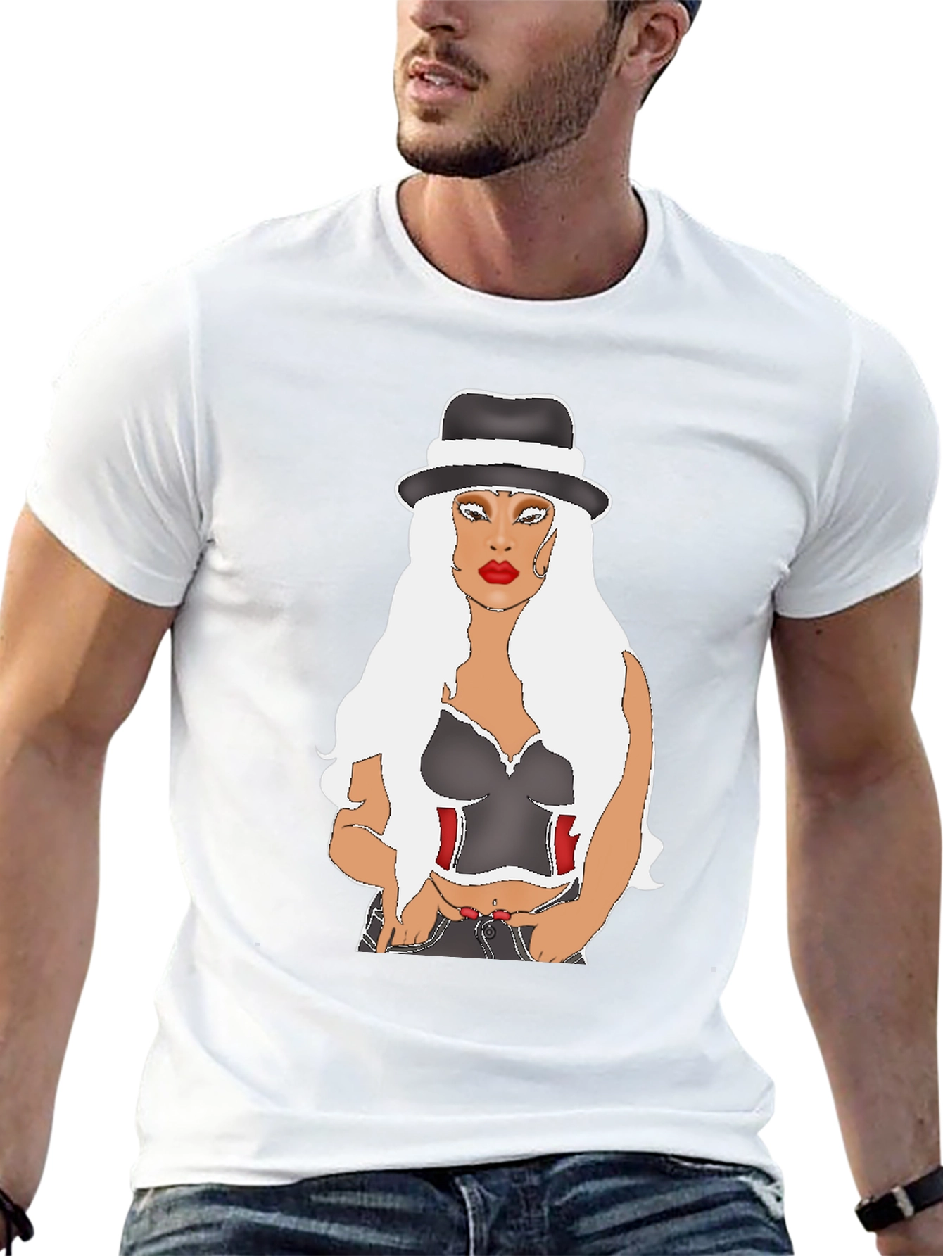 Stylish Graphic Tee: Classy Lady Design