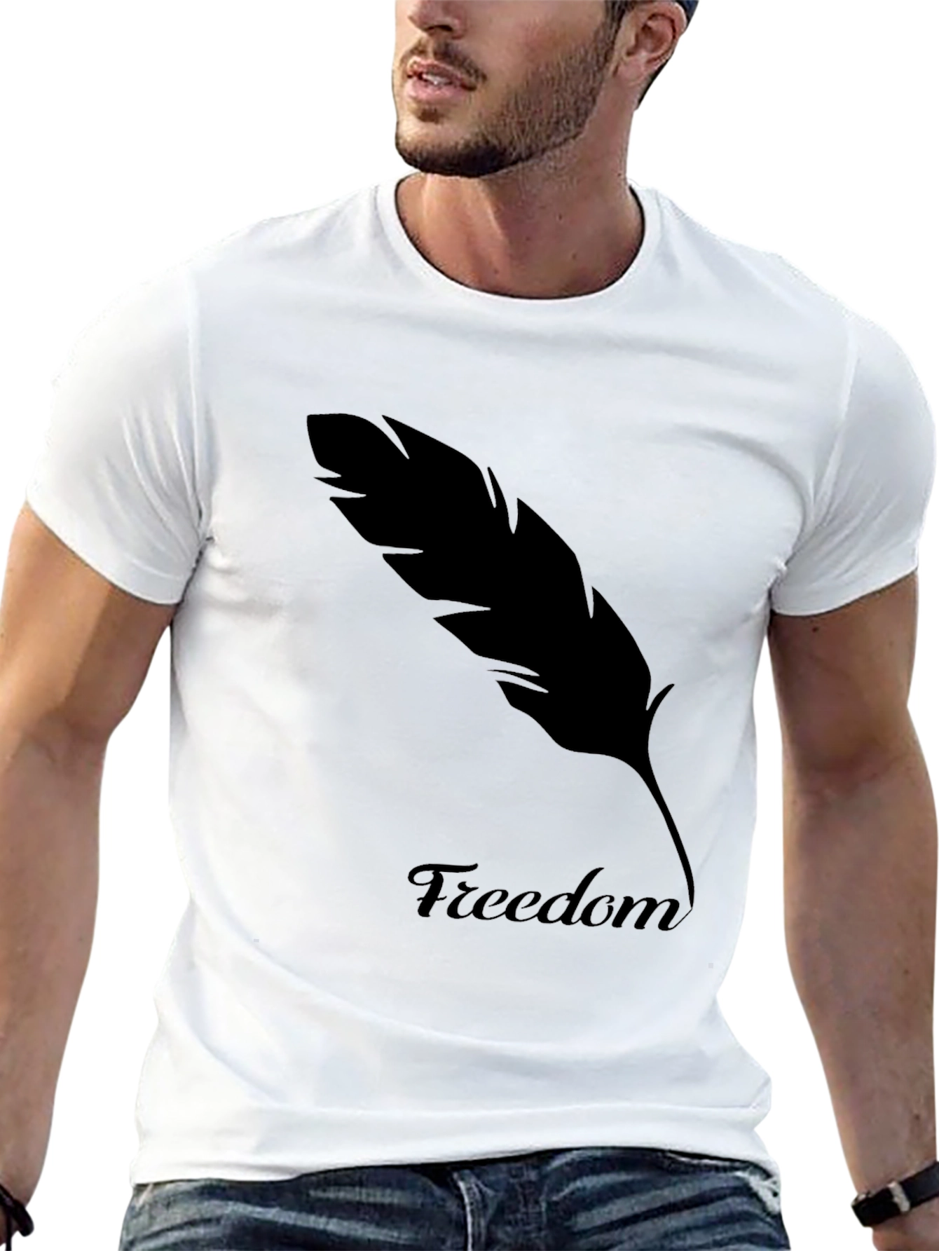 Freedom Feather Graphic Tee - Classic Black T-Shirt