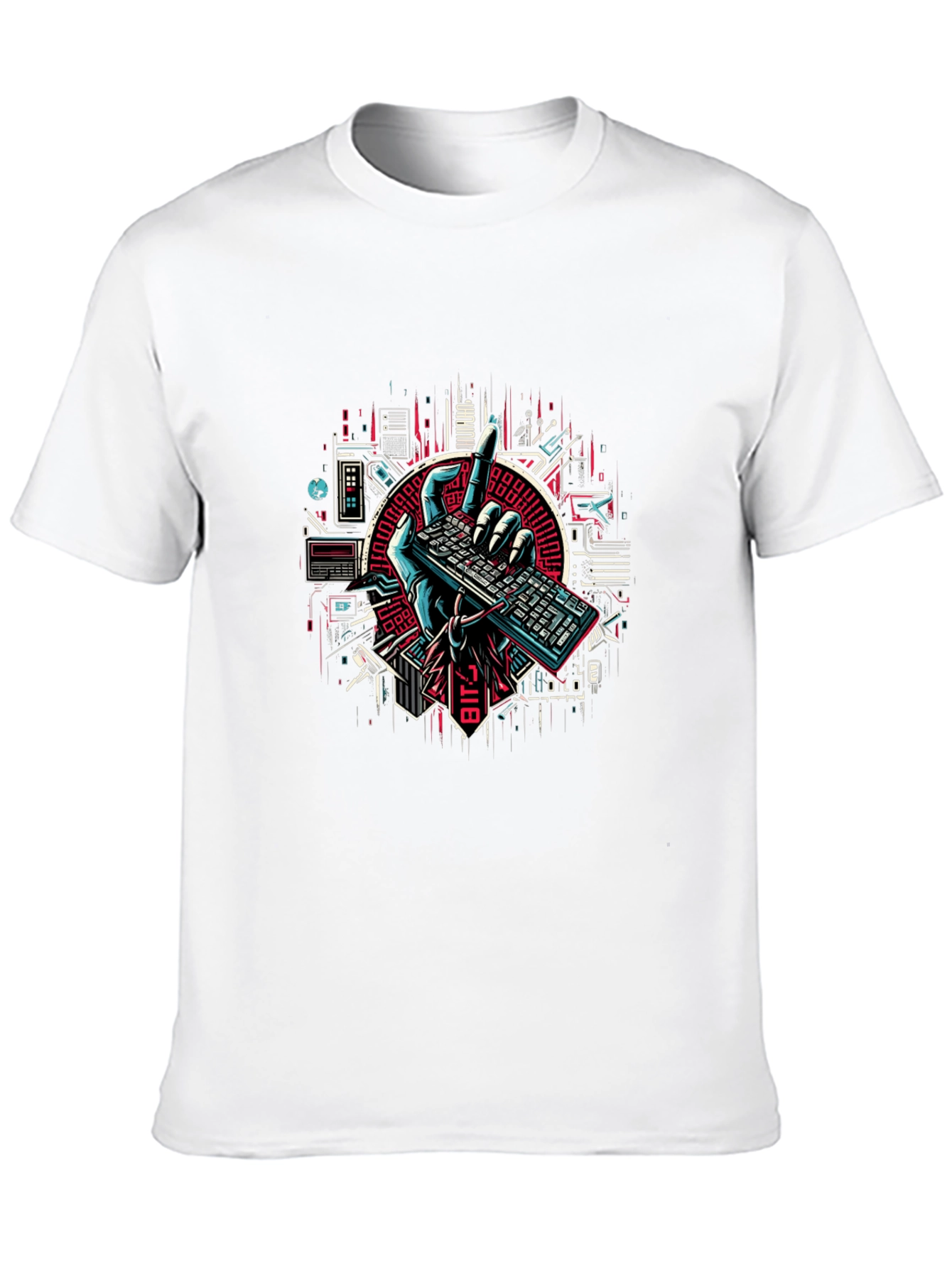 Cyberpunk Keyboard T-Shirt - Coder Style