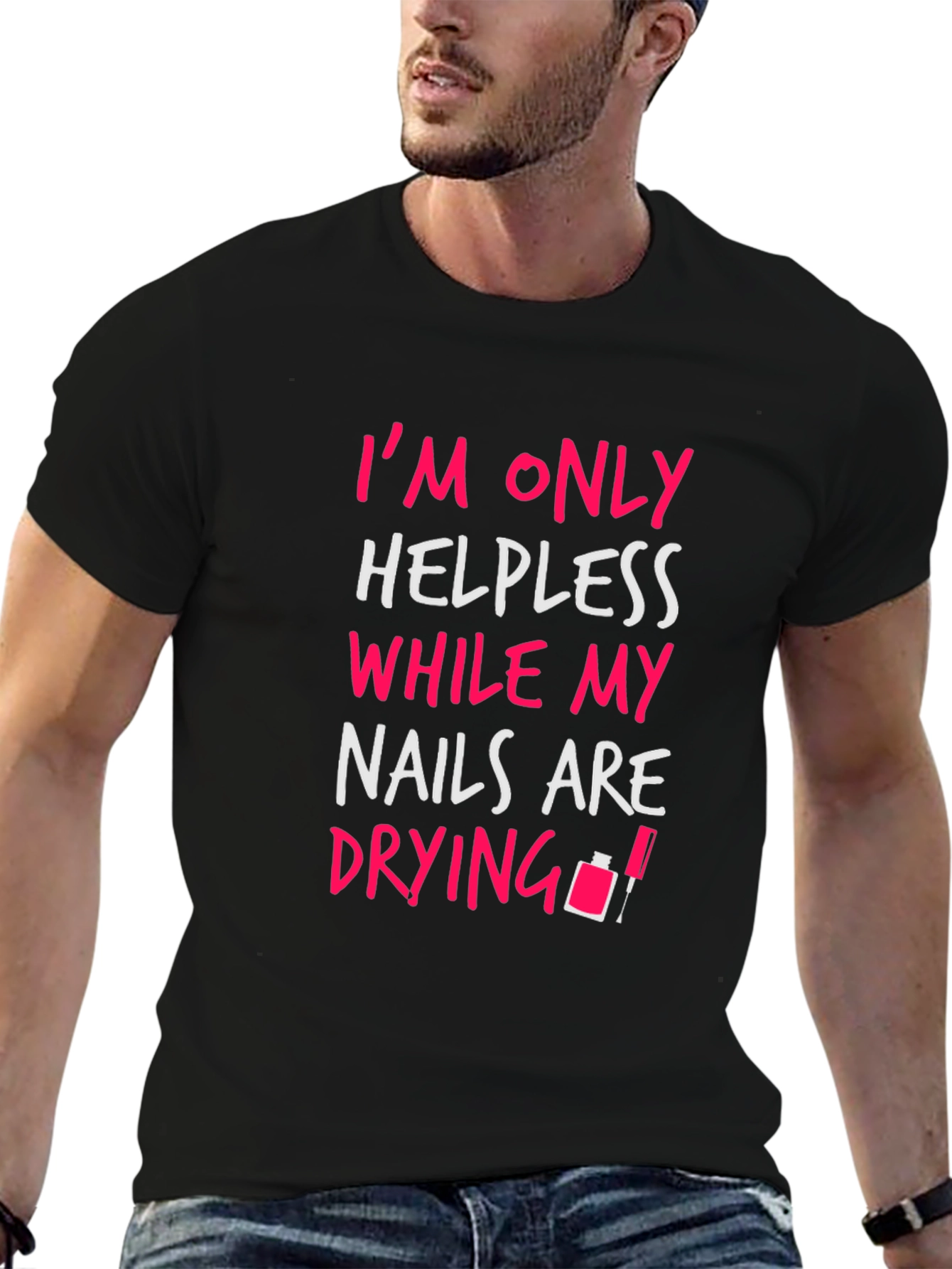 Helpless Nails T-Shirt Funny Manicure Tee
