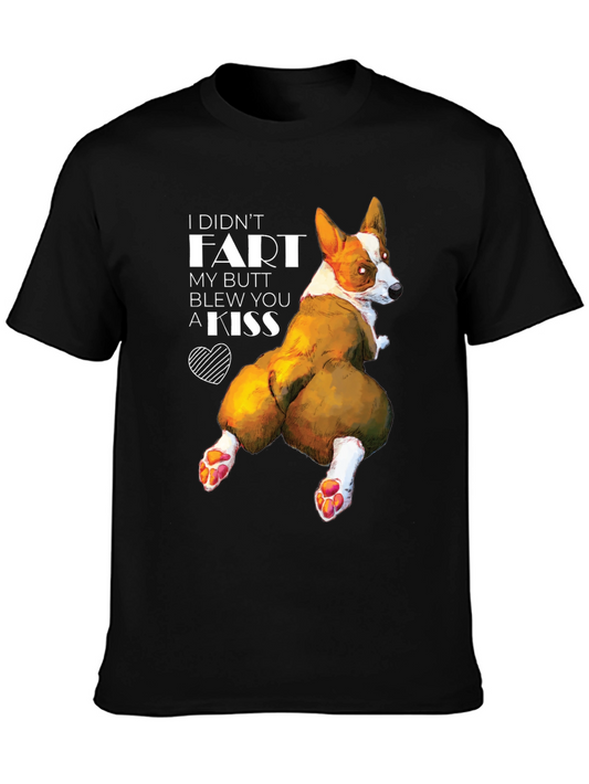 Funny Corgi Butt Kiss T-Shirt - Novelty Dog Lover Tee