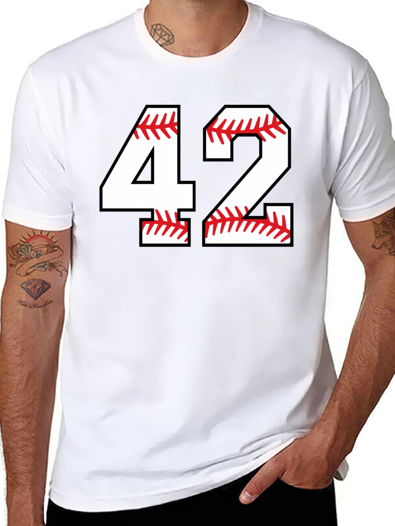 Baseball Number 42 Black T-Shirt