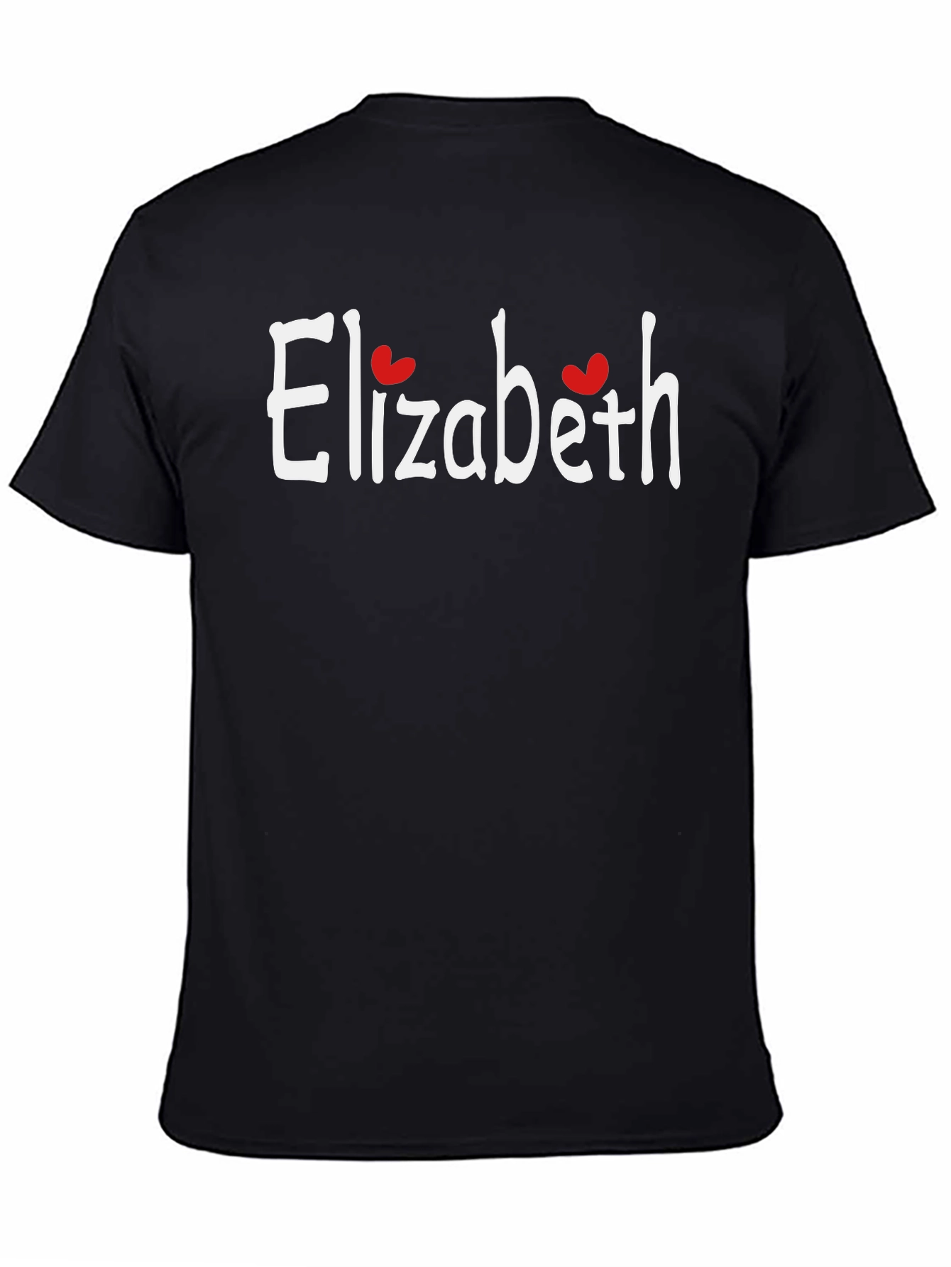 Elizabeth Personalized Heart Tee - Custom Name T-Shirt