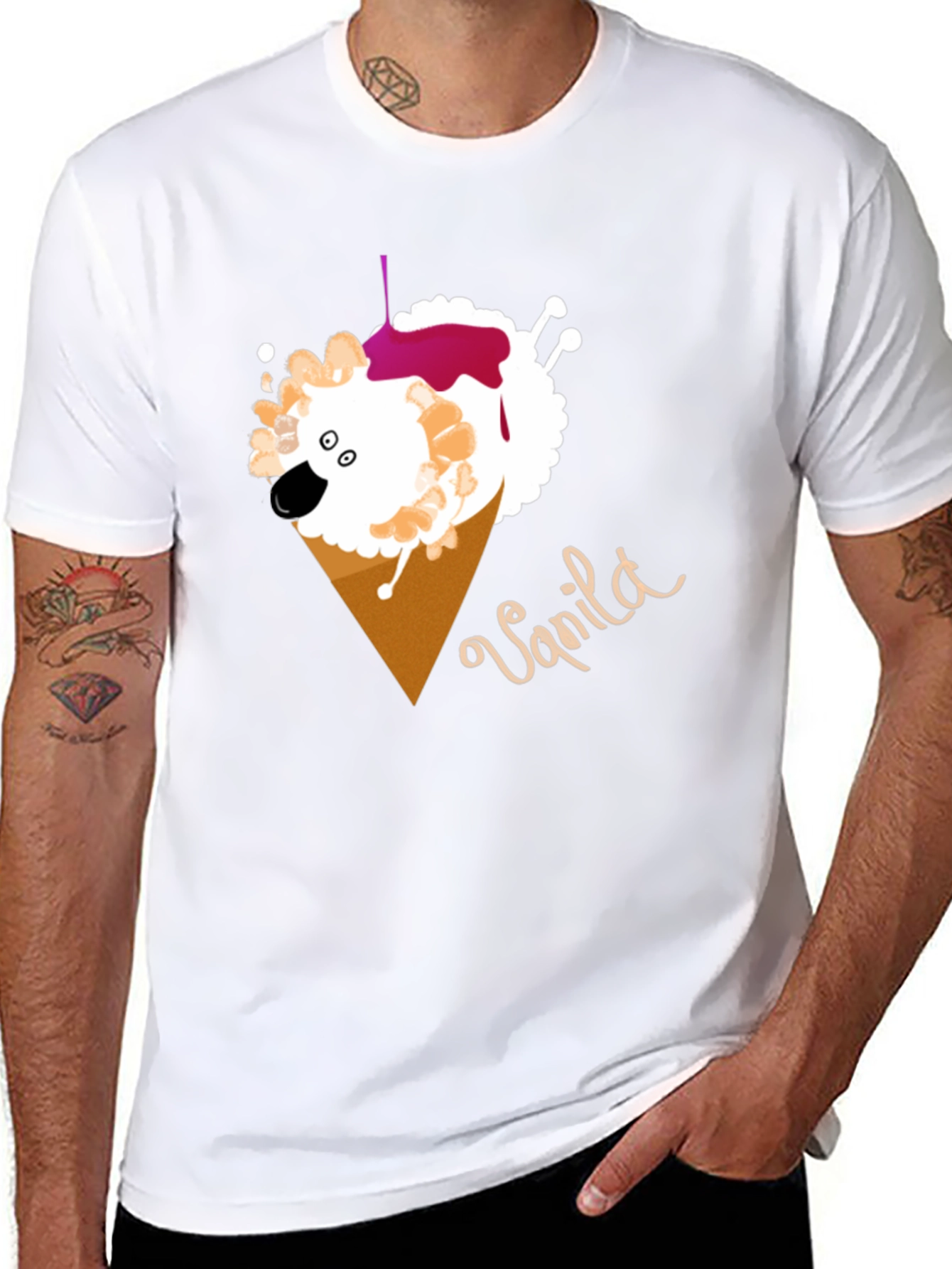 Vanilla Sheep Cone T-Shirt - Unique Graphic Tee