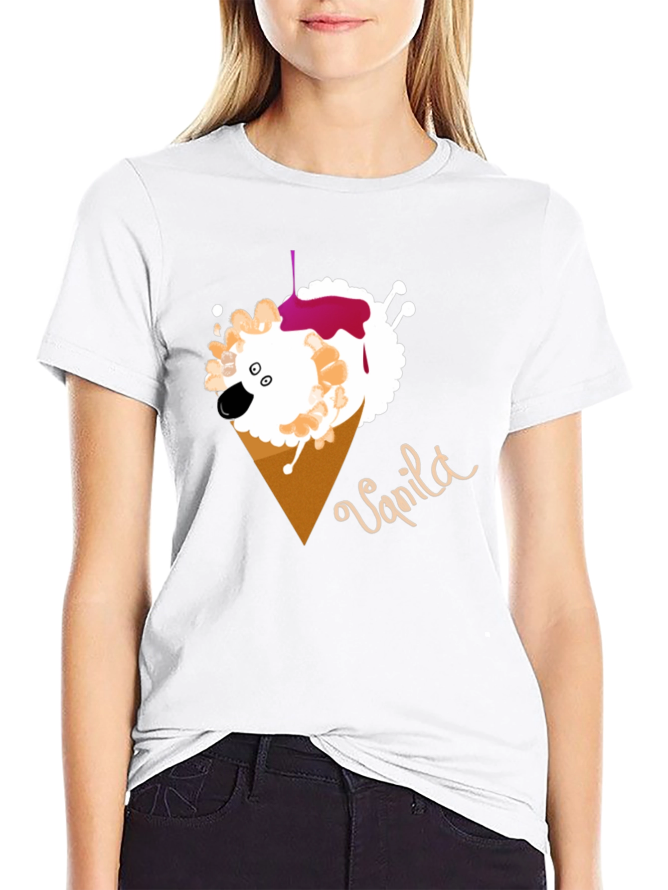 Vanilla Sheep Cone T-Shirt - Unique Graphic Tee