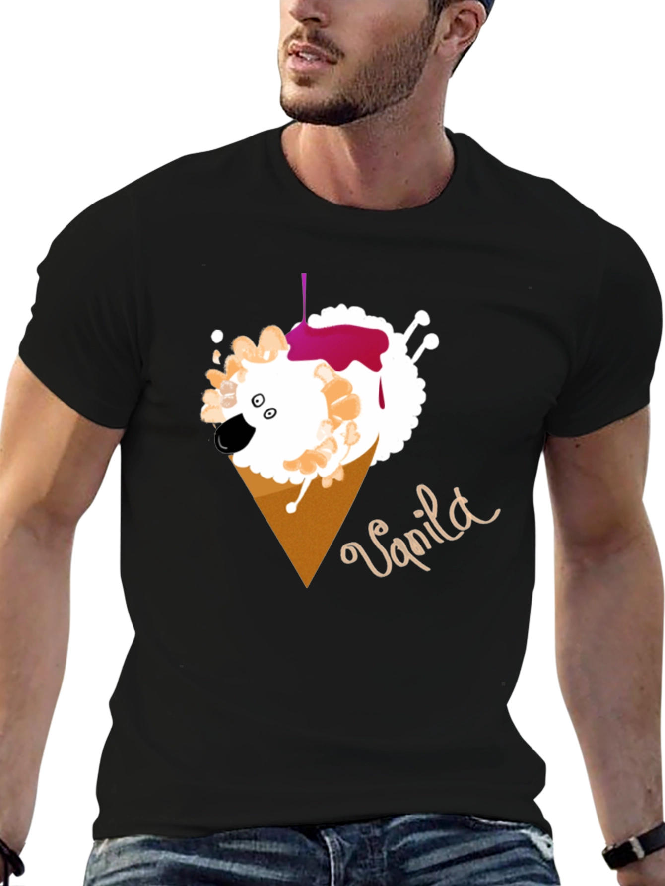 Vanilla Sheep Cone T-Shirt - Unique Graphic Tee
