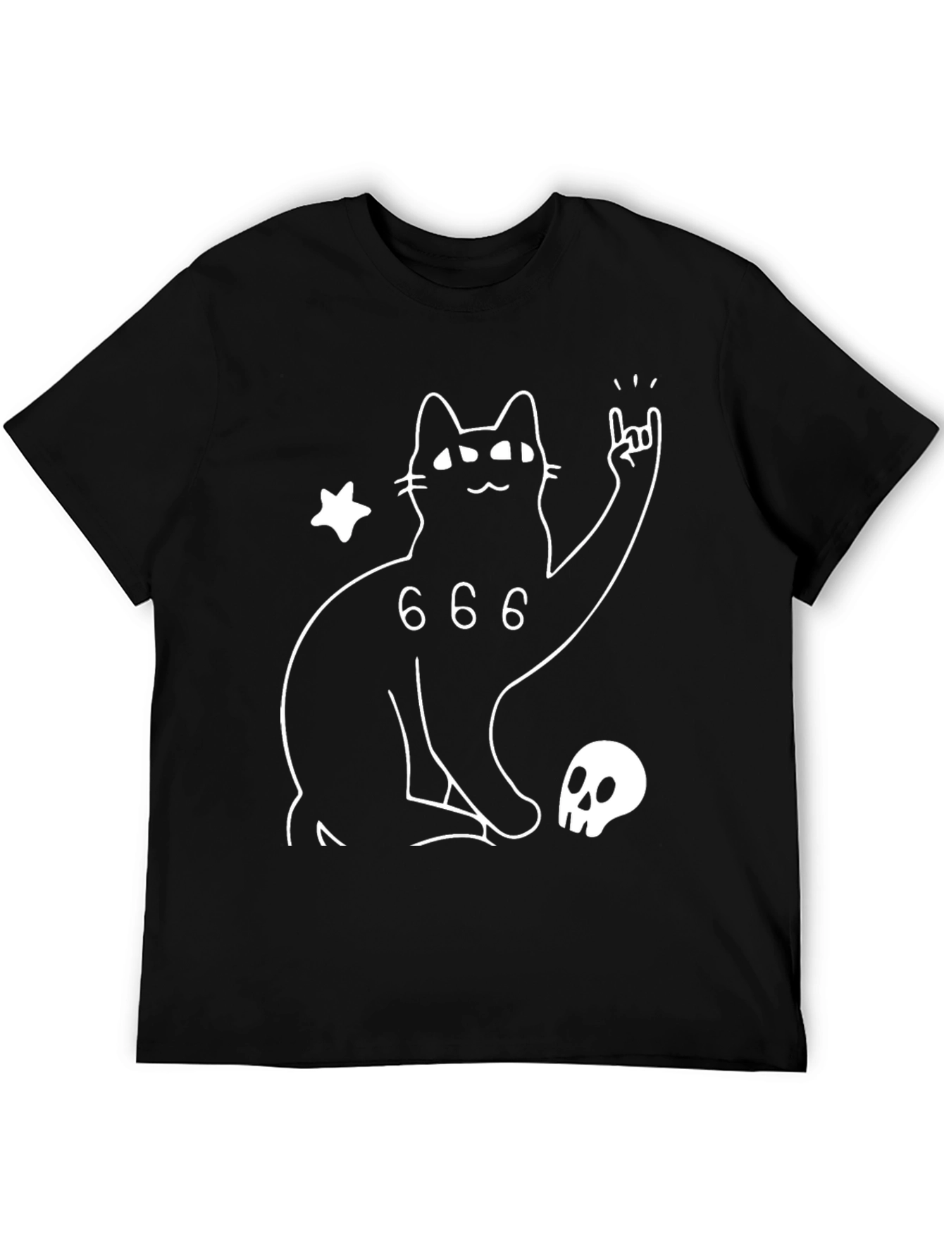 Black Cat 666 T-Shirt - Rock On Kitty!