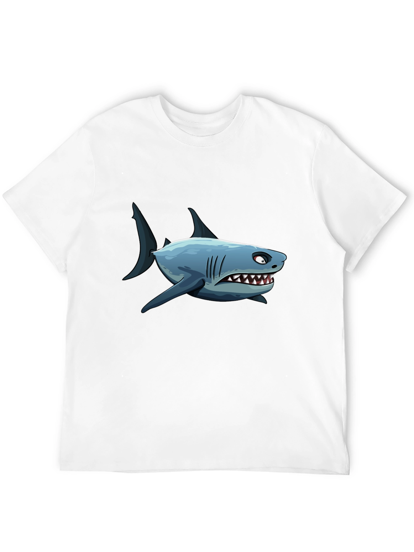 Mens Shark Cartoon Graphic Black T-Shirt