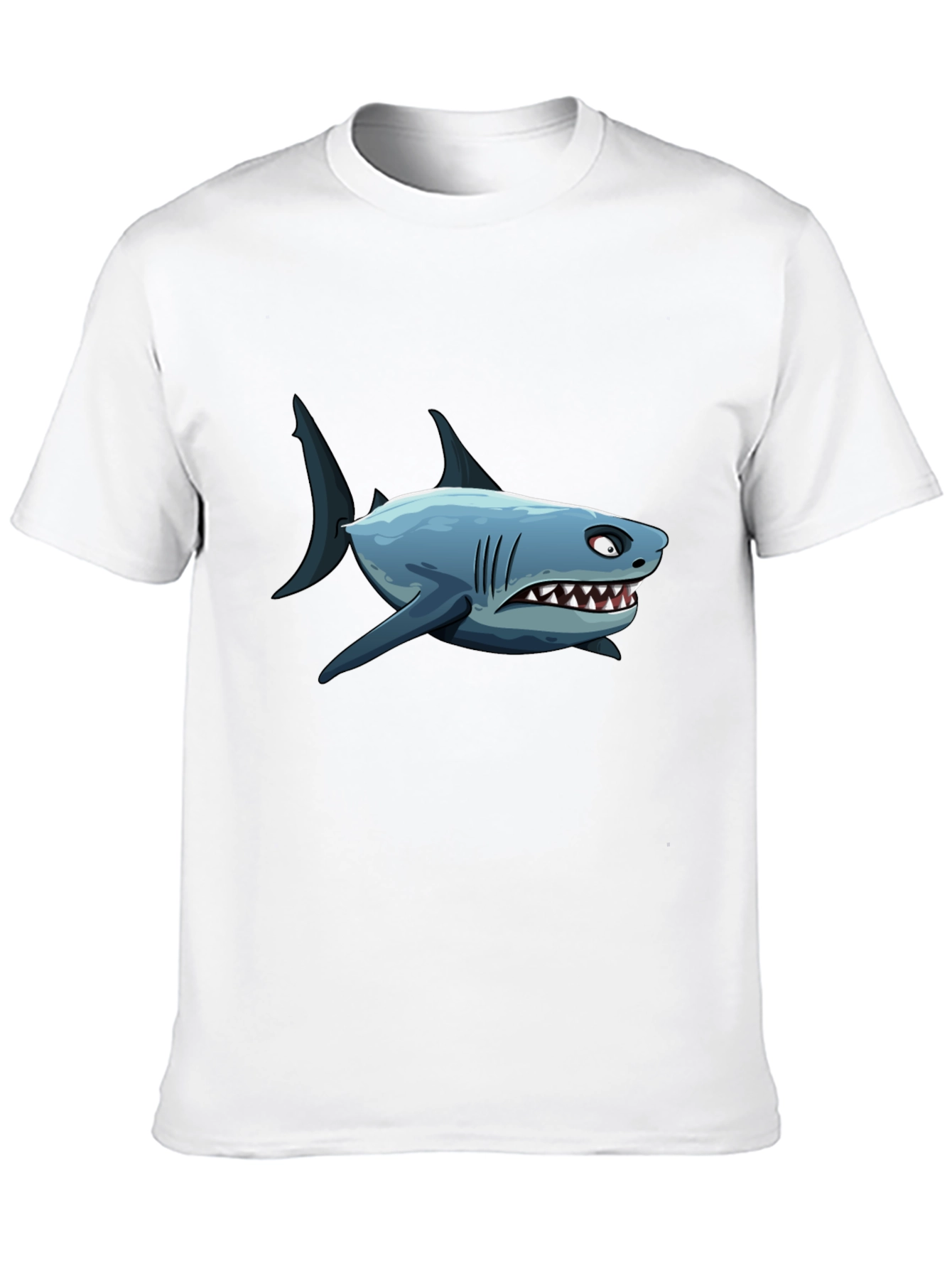 Mens Shark Cartoon Graphic Black T-Shirt