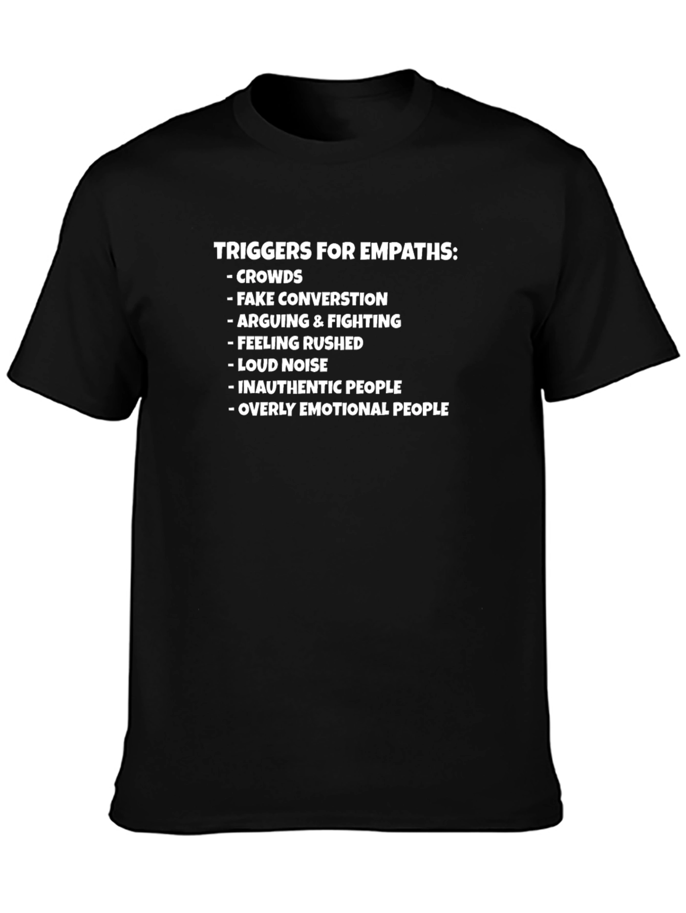 Empath Trigger List Black T-Shirt