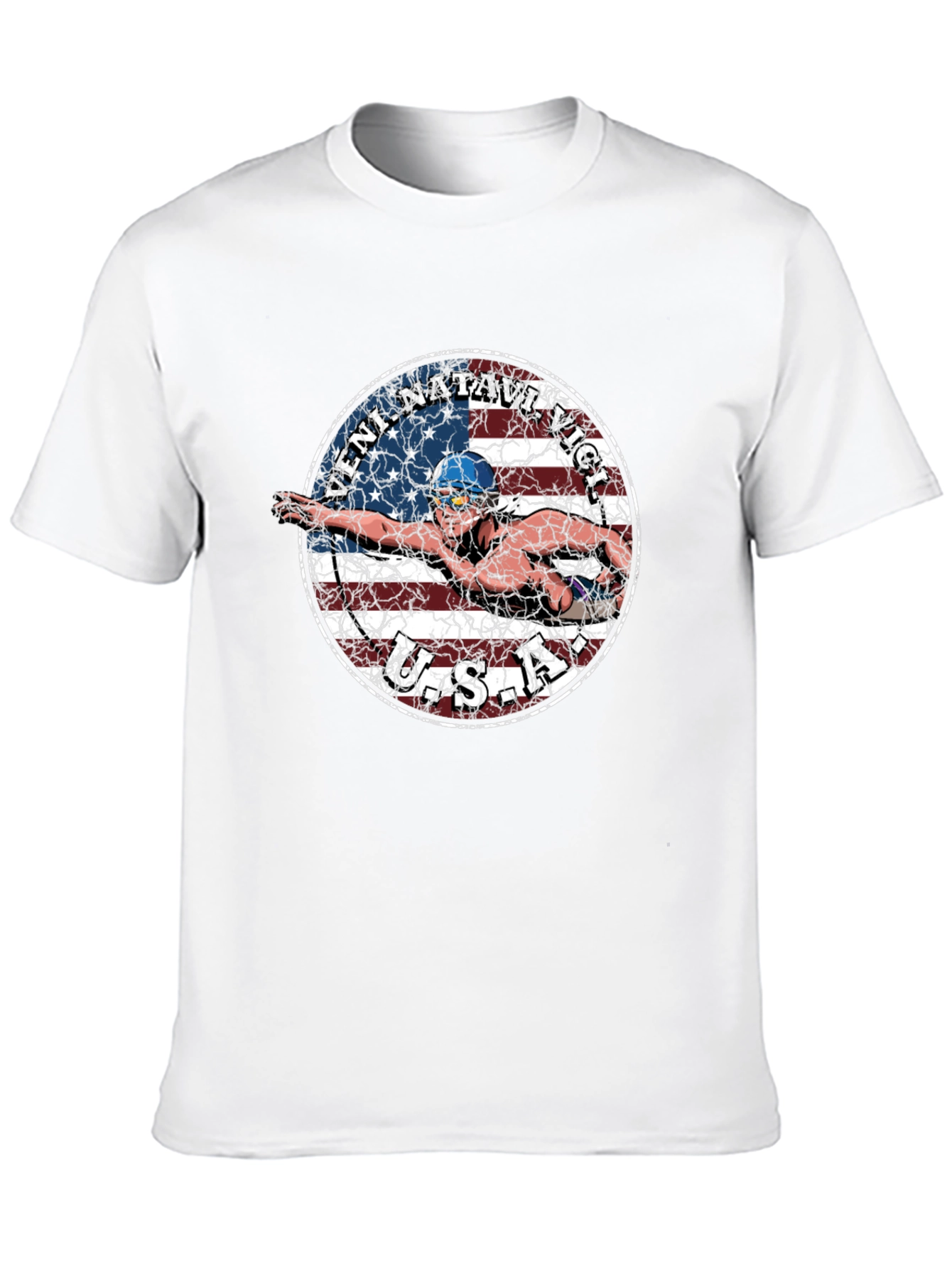 Veni Natare Vici USA Swimmer T-Shirt