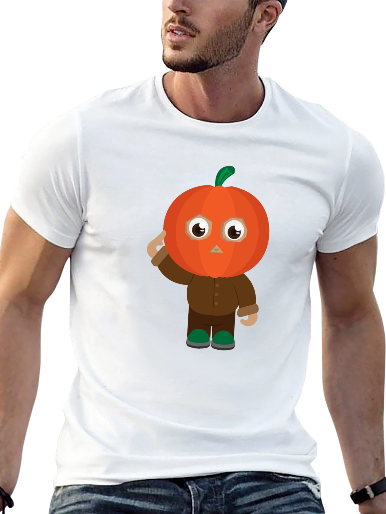 Pumpkin Character Black T-Shirt