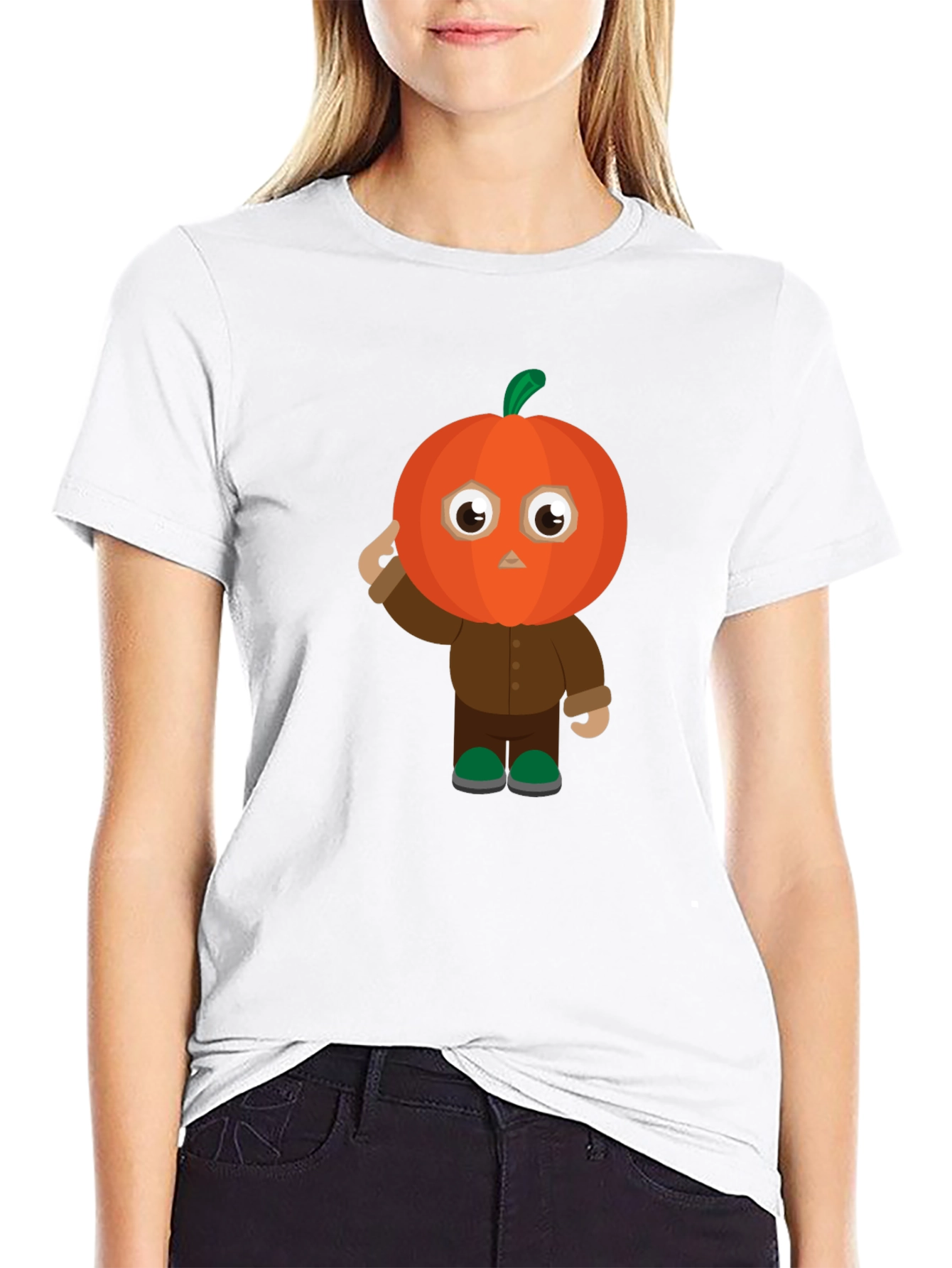 Pumpkin Character Black T-Shirt