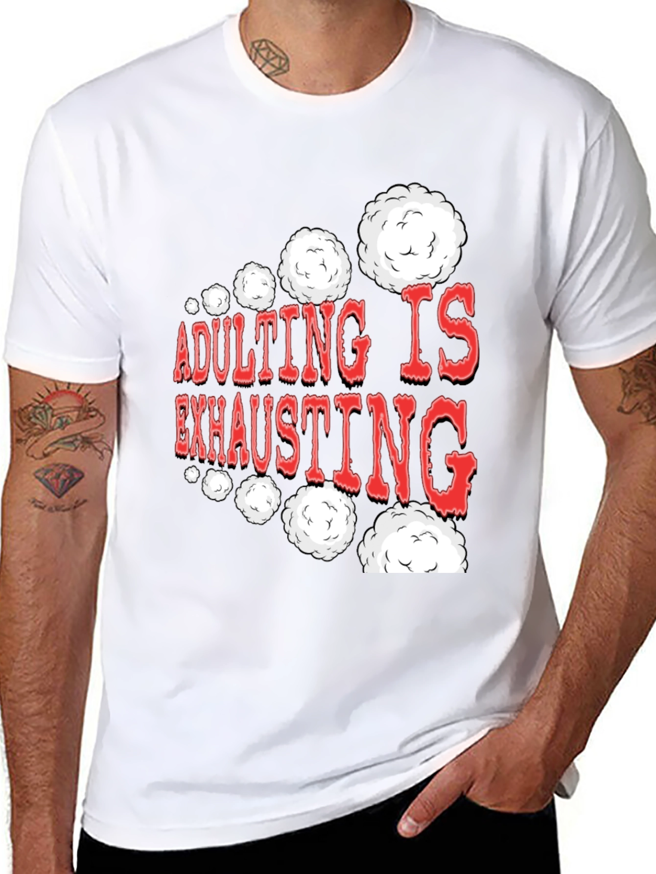Adulting Is Exhausting Funny Graphic Tee