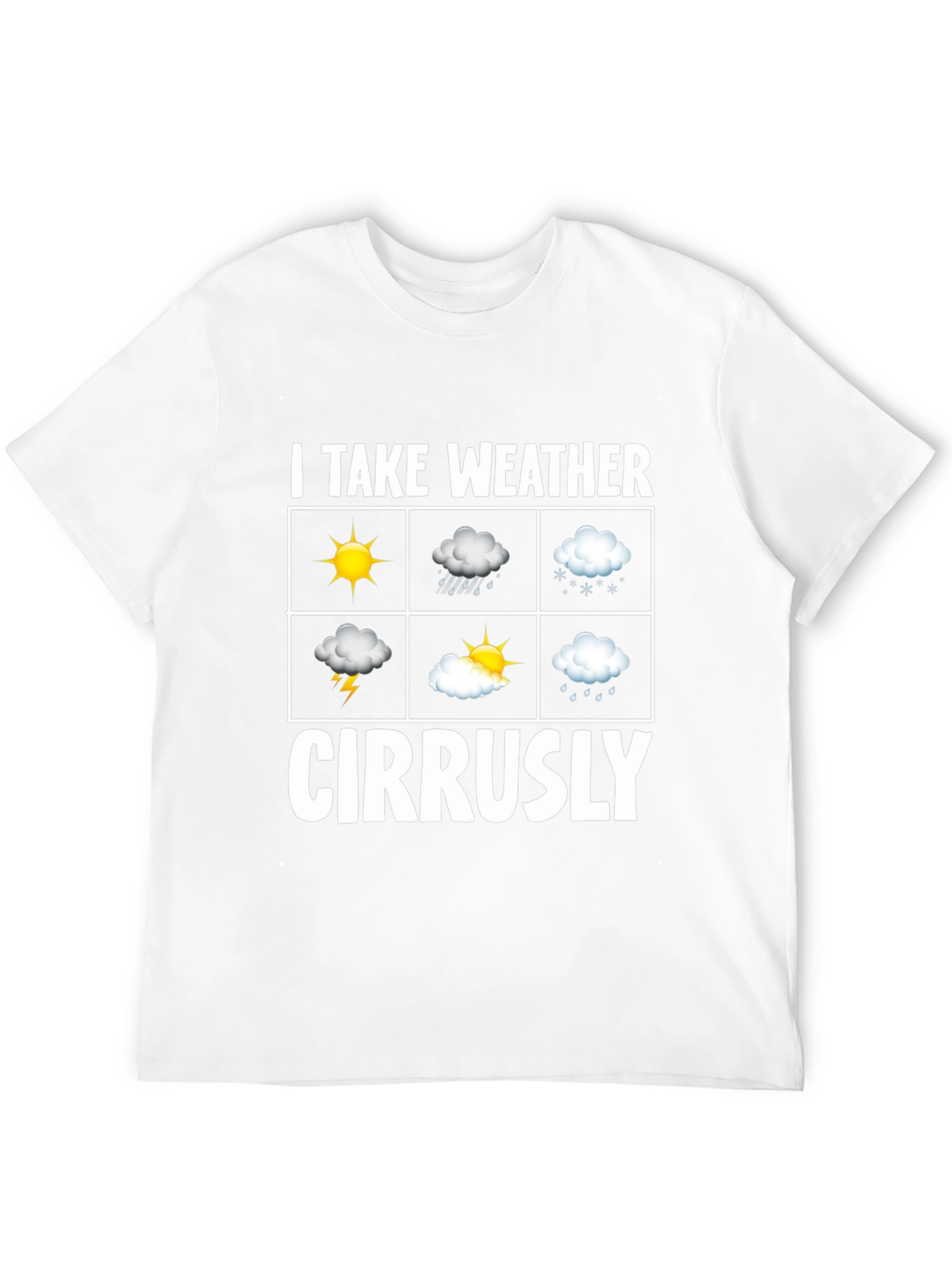 I Take Weather Cirrusly Black Graphic T-Shirt