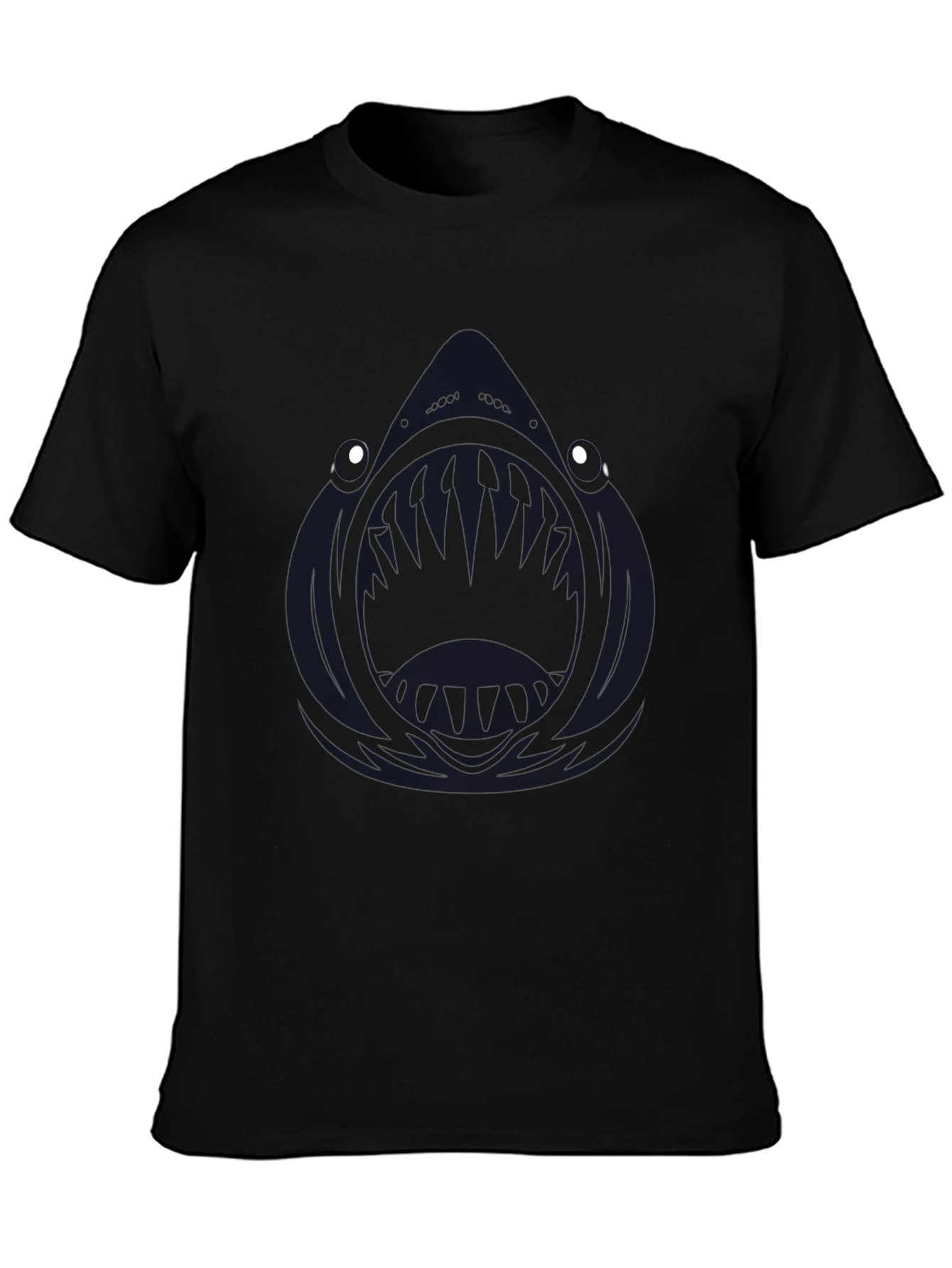 Mens Black Angler Fish Graphic T-Shirt