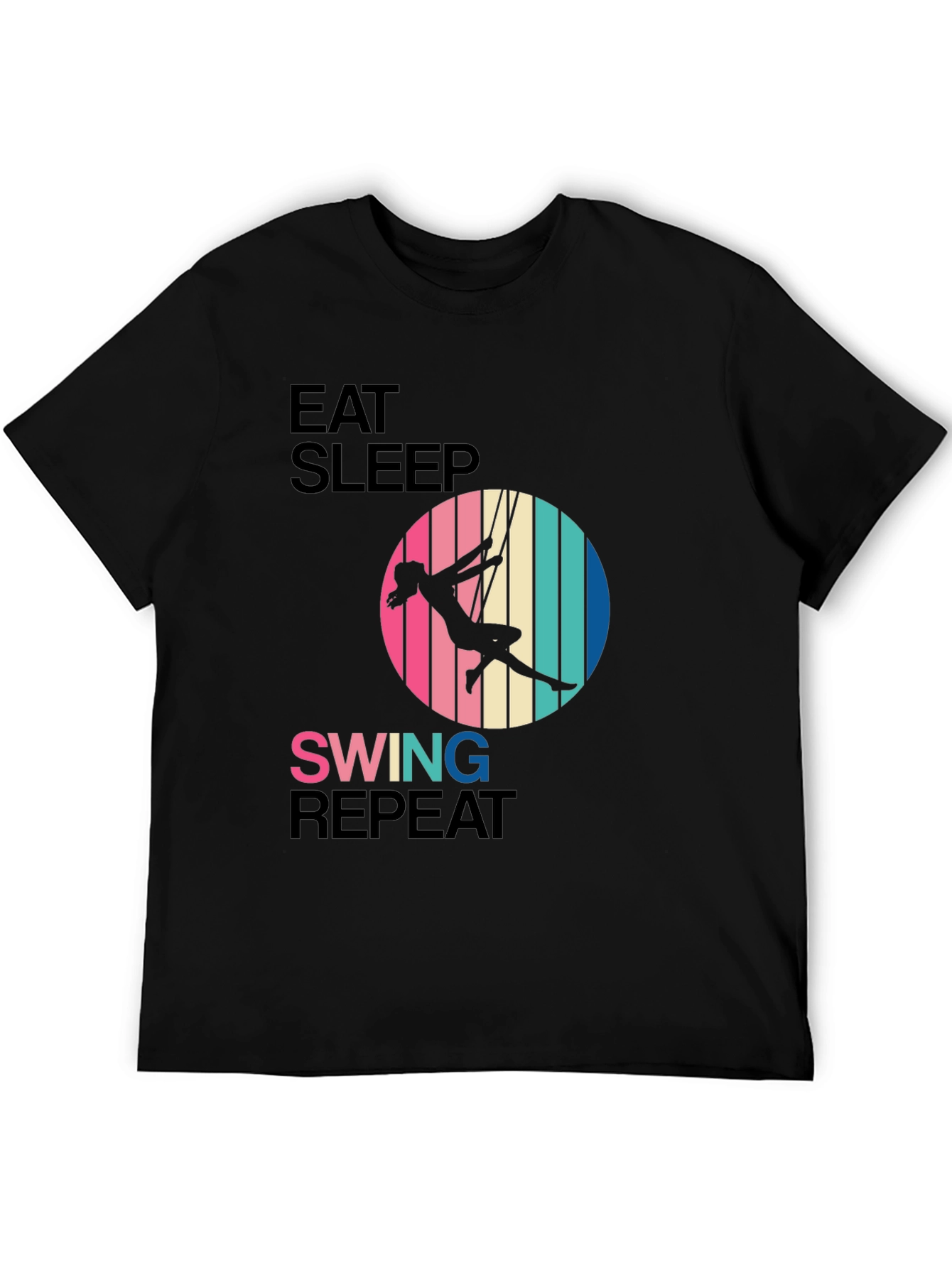 Eat Sleep Swing Repeat Black T-Shirt