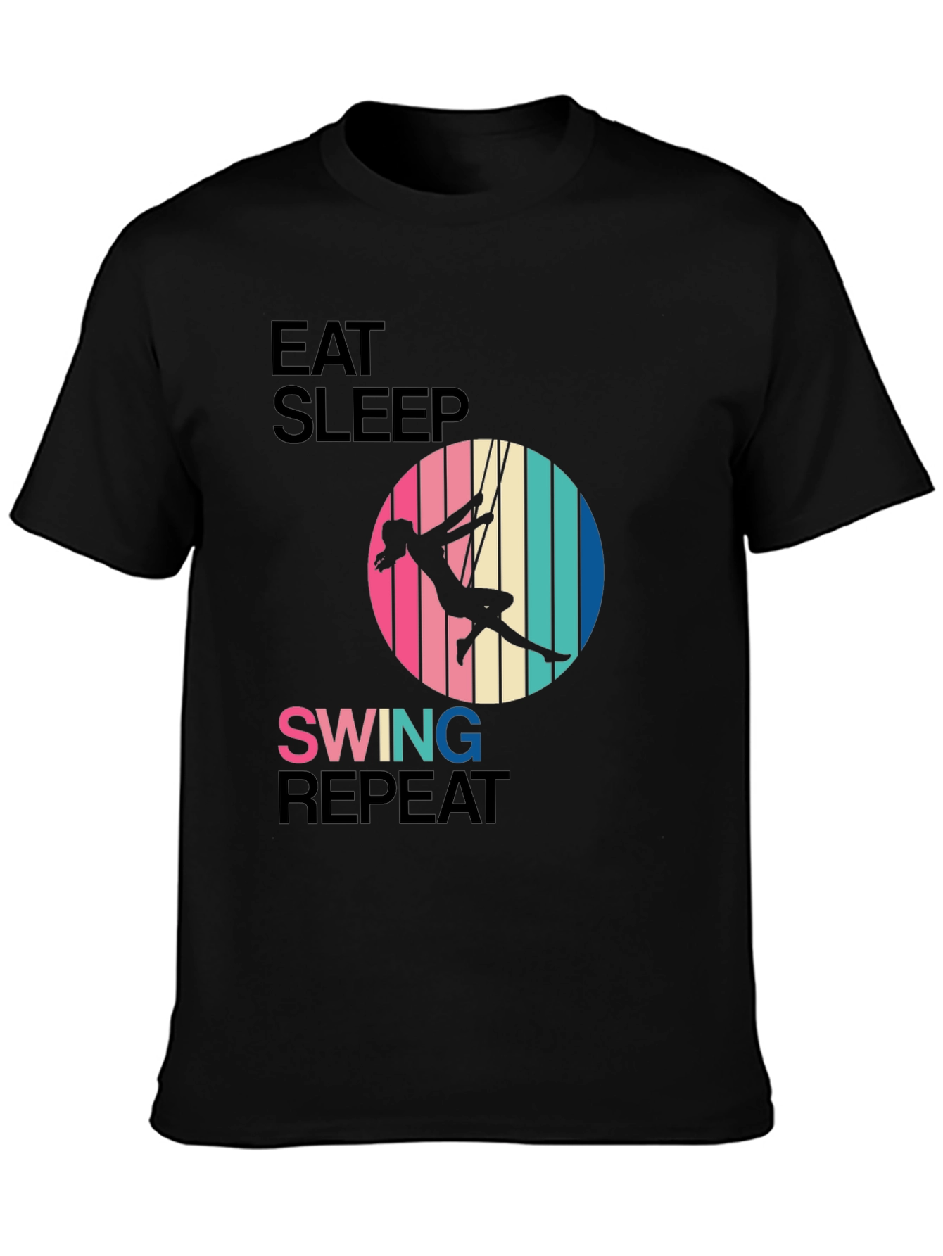 Eat Sleep Swing Repeat Black T-Shirt