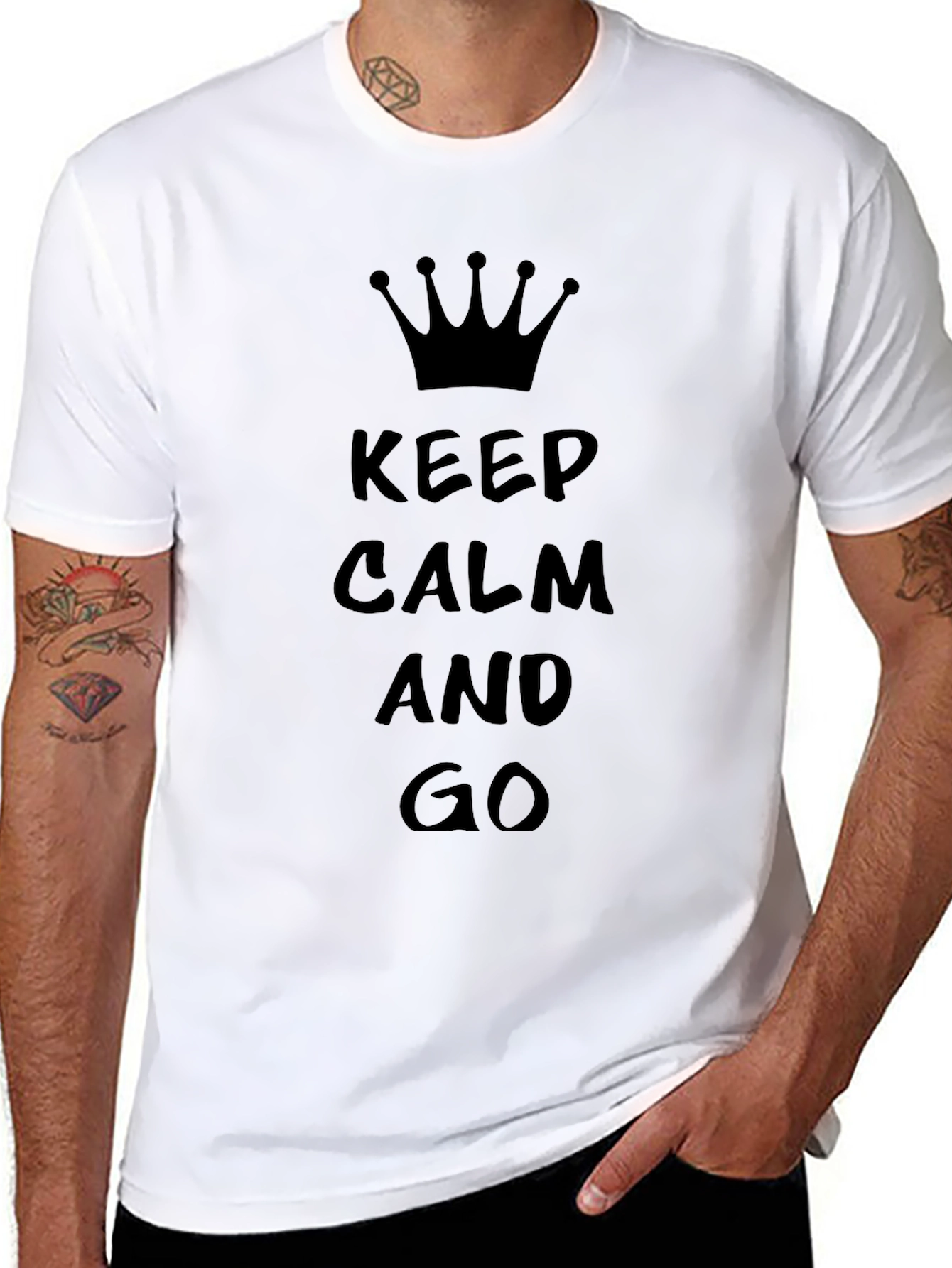 Keep Calm and Go T-Shirt - Black Graphic Tee