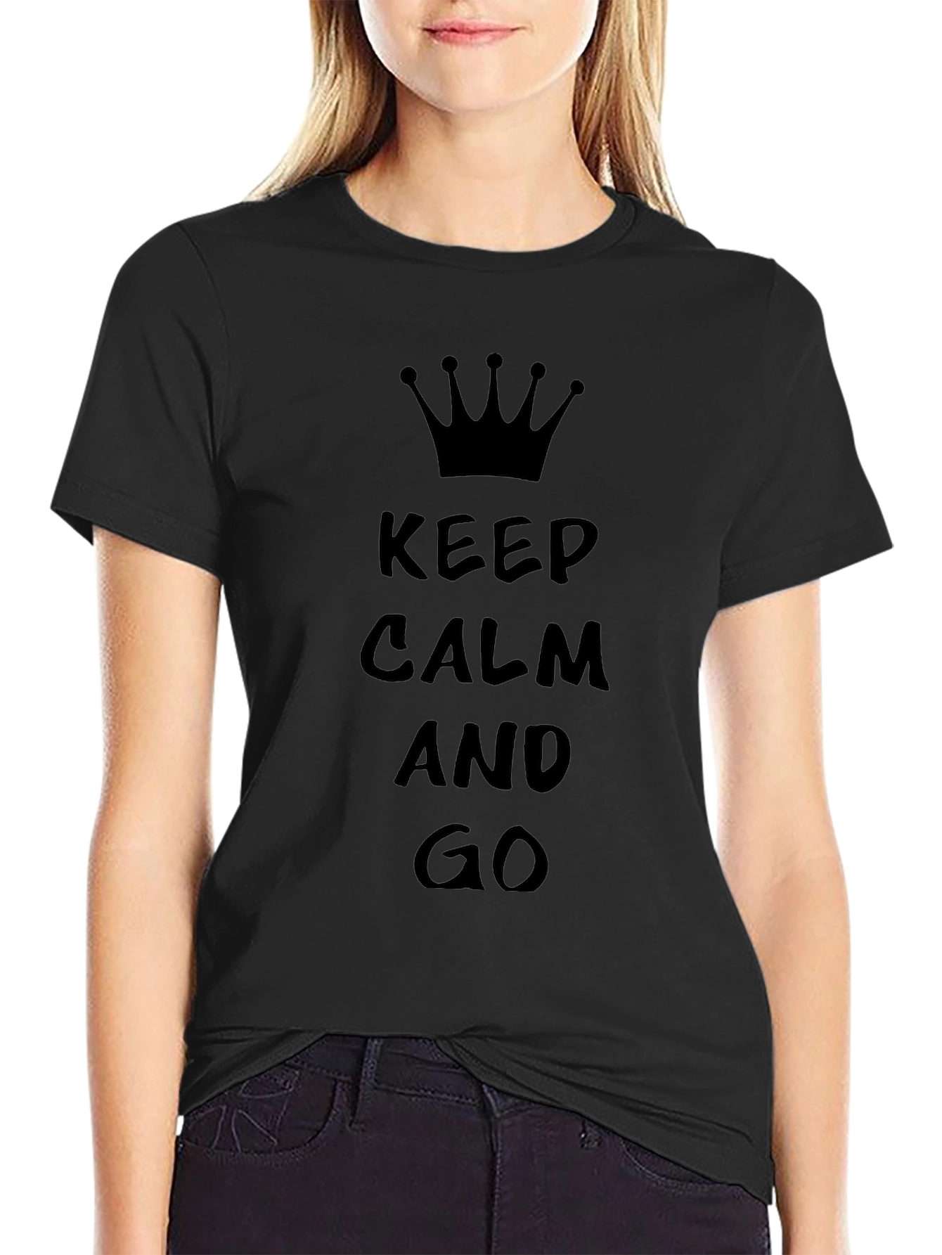 Keep Calm and Go T-Shirt - Black Graphic Tee