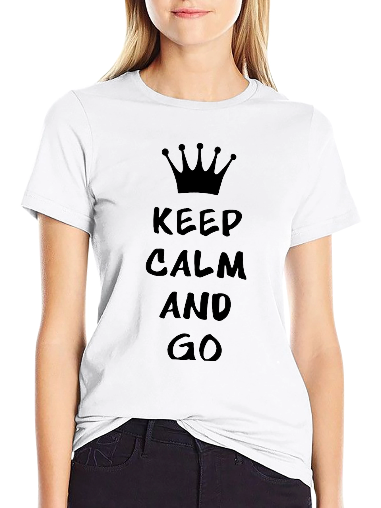 Keep Calm and Go T-Shirt - Black Graphic Tee