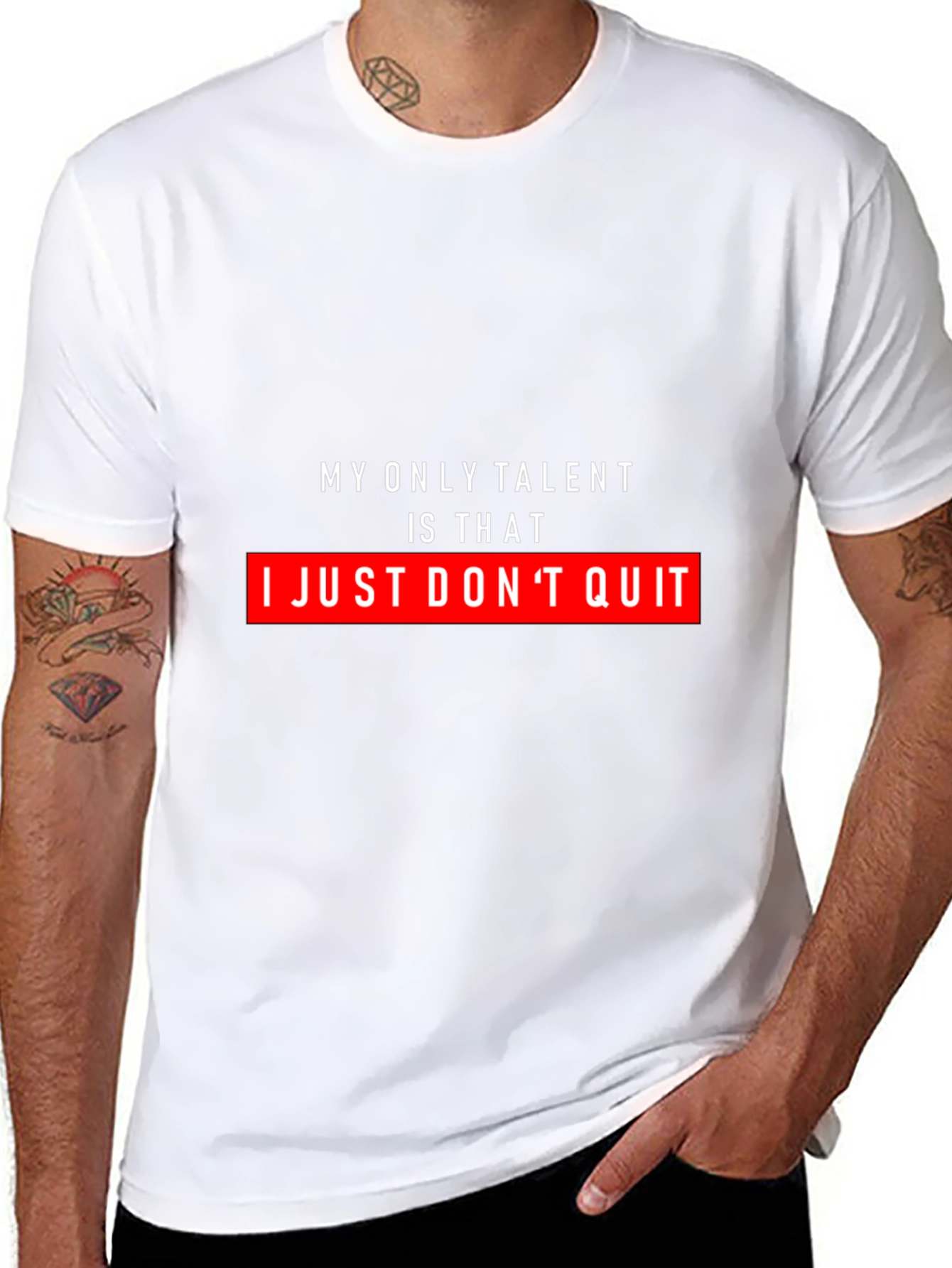 Never Quit T-Shirt - Motivational Quote Graphic Tee