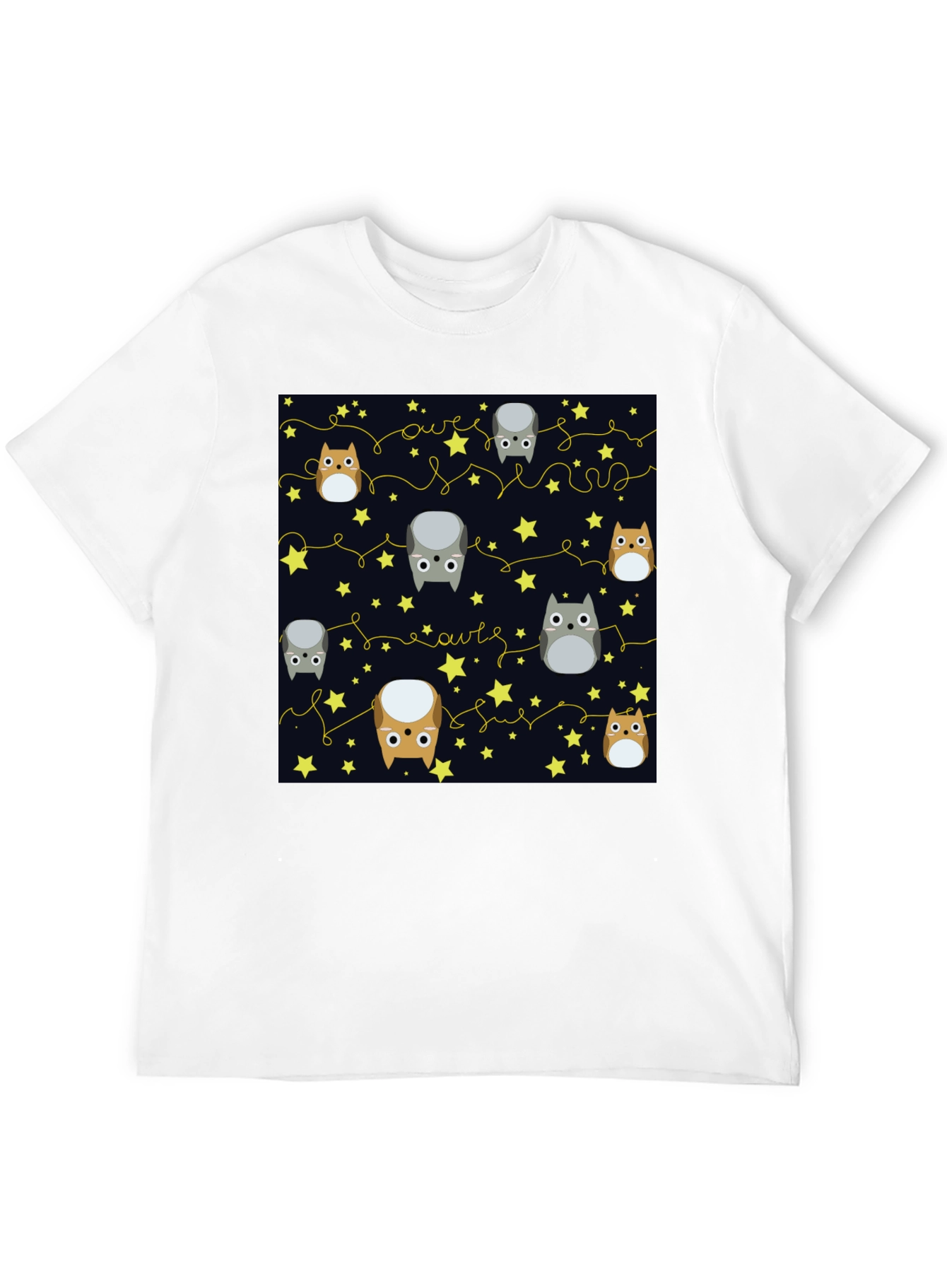 Cute Owls & Stars Graphic T-Shirt