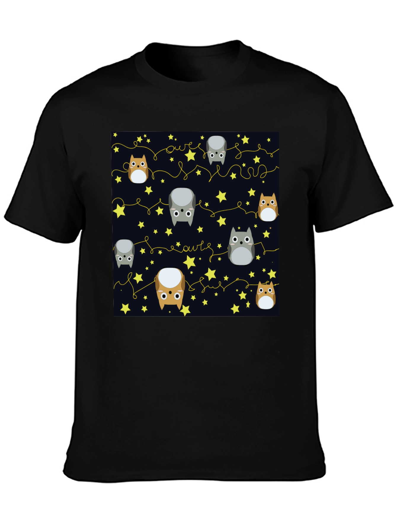 Cute Owls & Stars Graphic T-Shirt