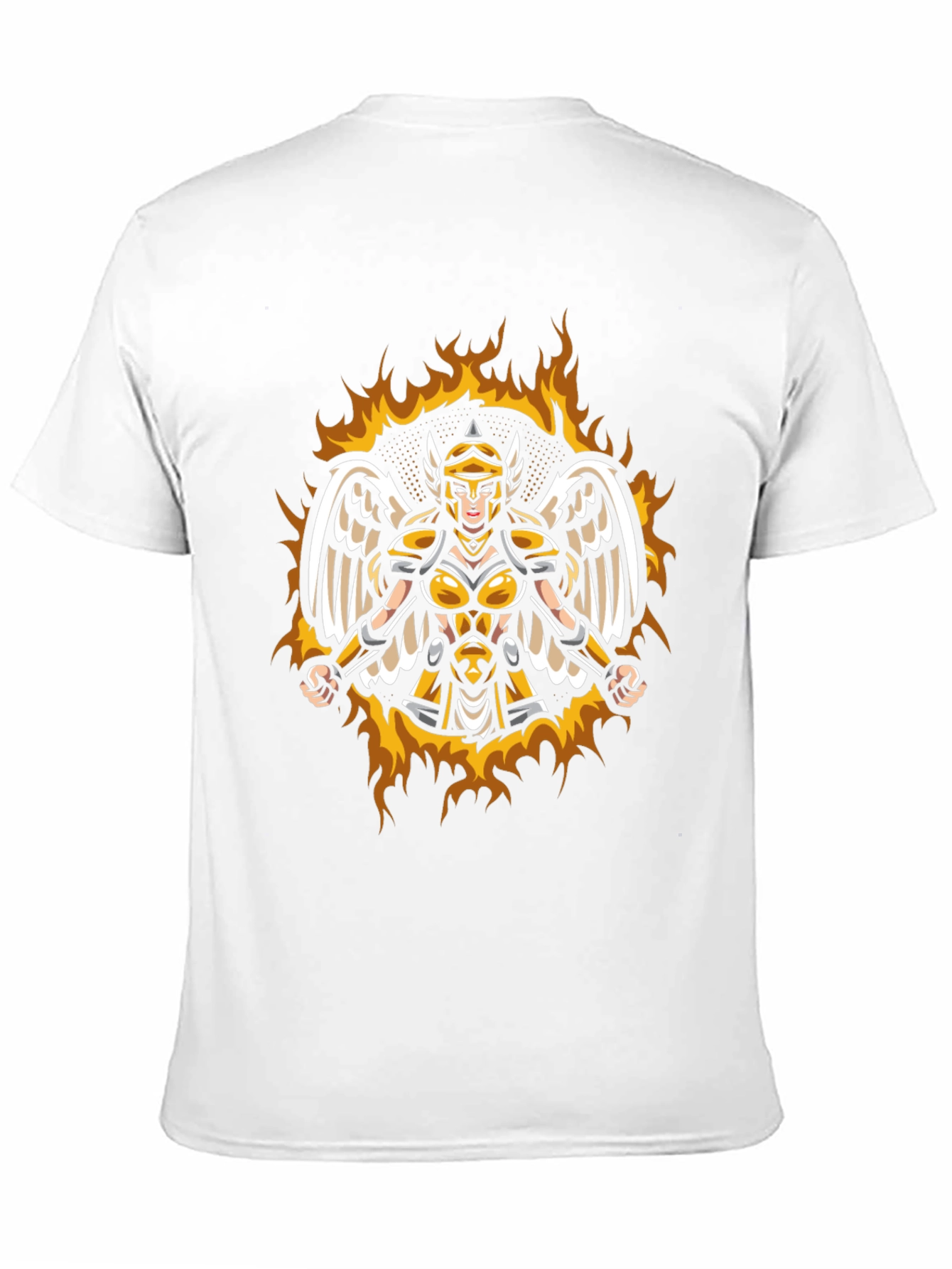 Winged Valkyrie Fire Graphic Black T-Shirt