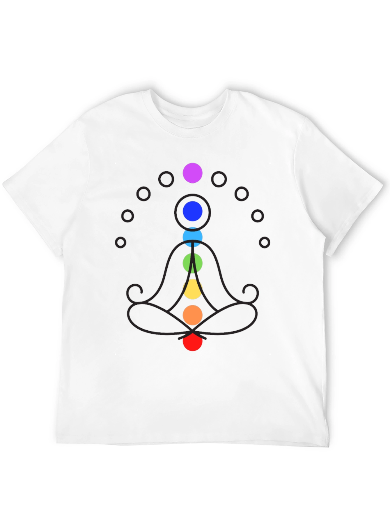 Chakra Meditation Graphic Print Black T-Shirt