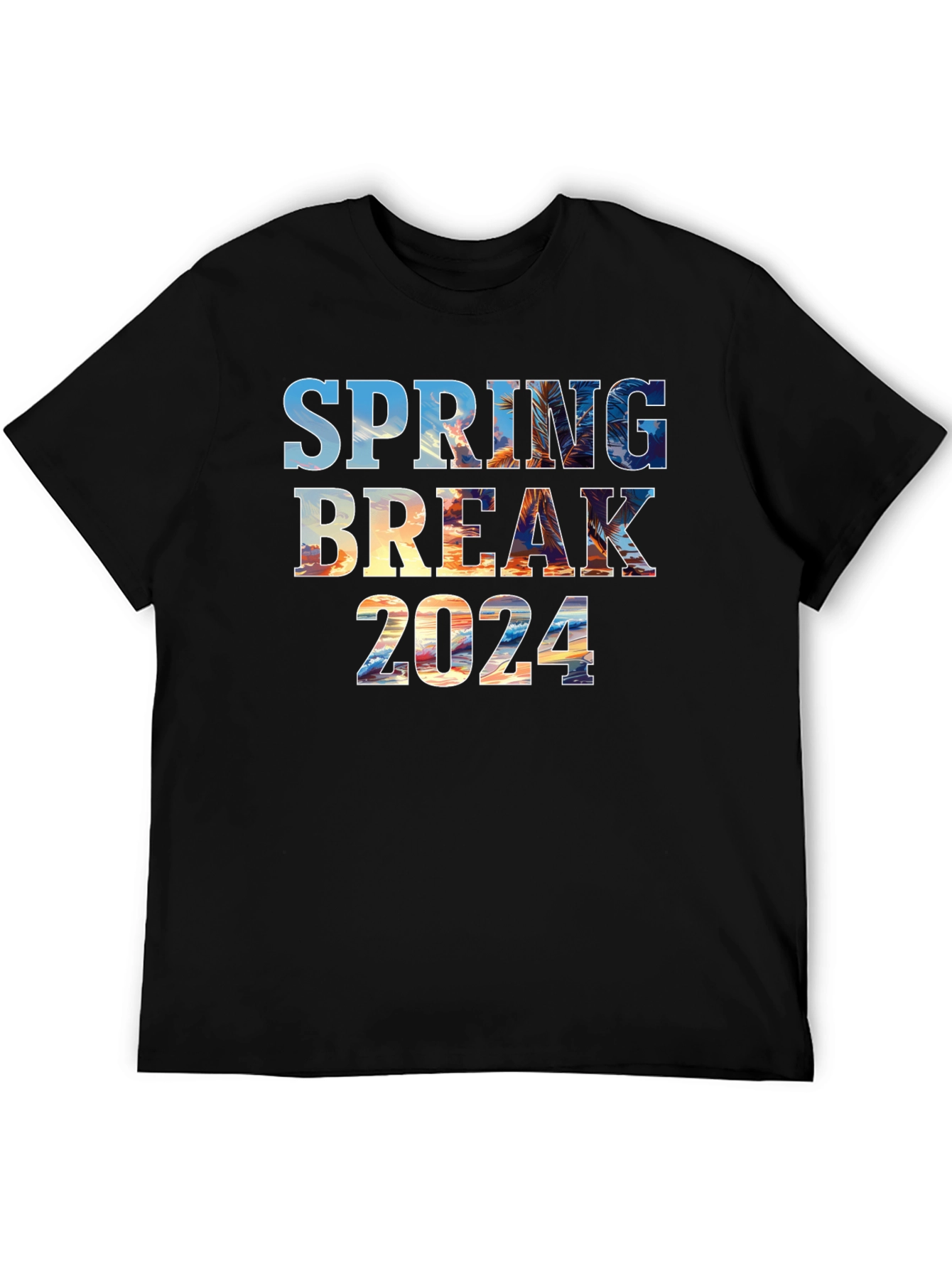 Spring Break 2024 Black Graphic T-Shirt