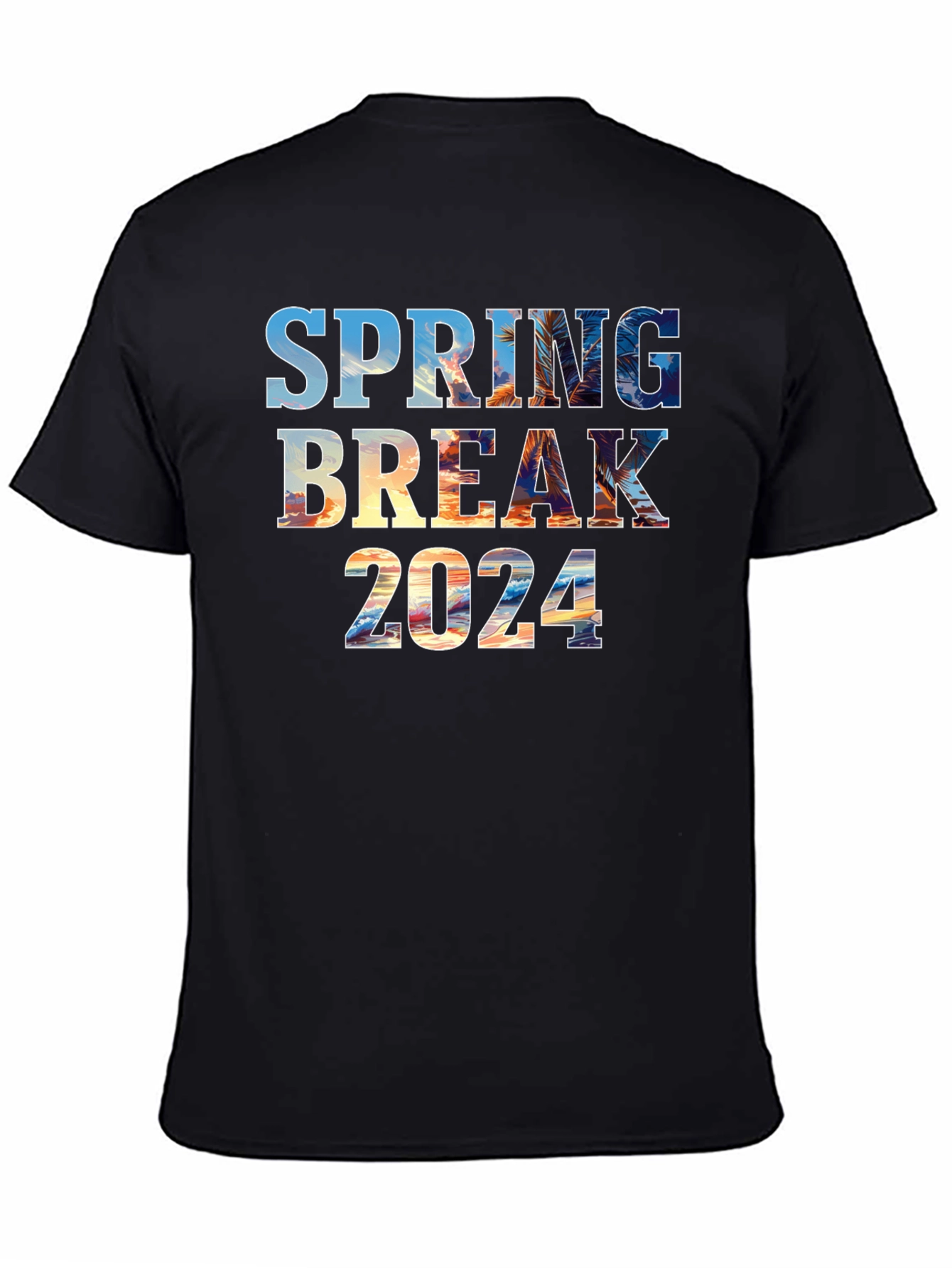 Spring Break 2024 Black Graphic T-Shirt
