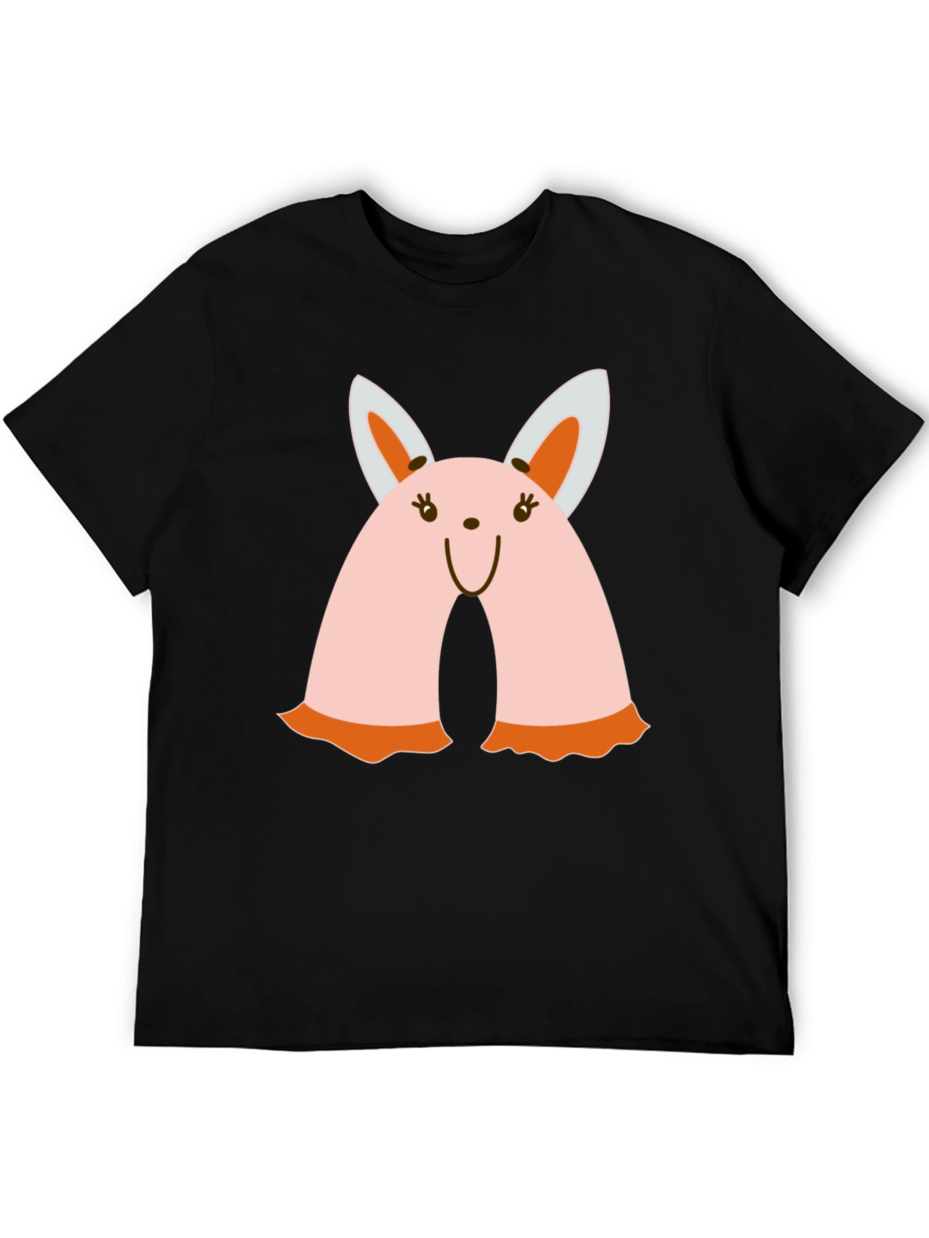 Cute Bunny Graphic Tee - Black Crew Neck