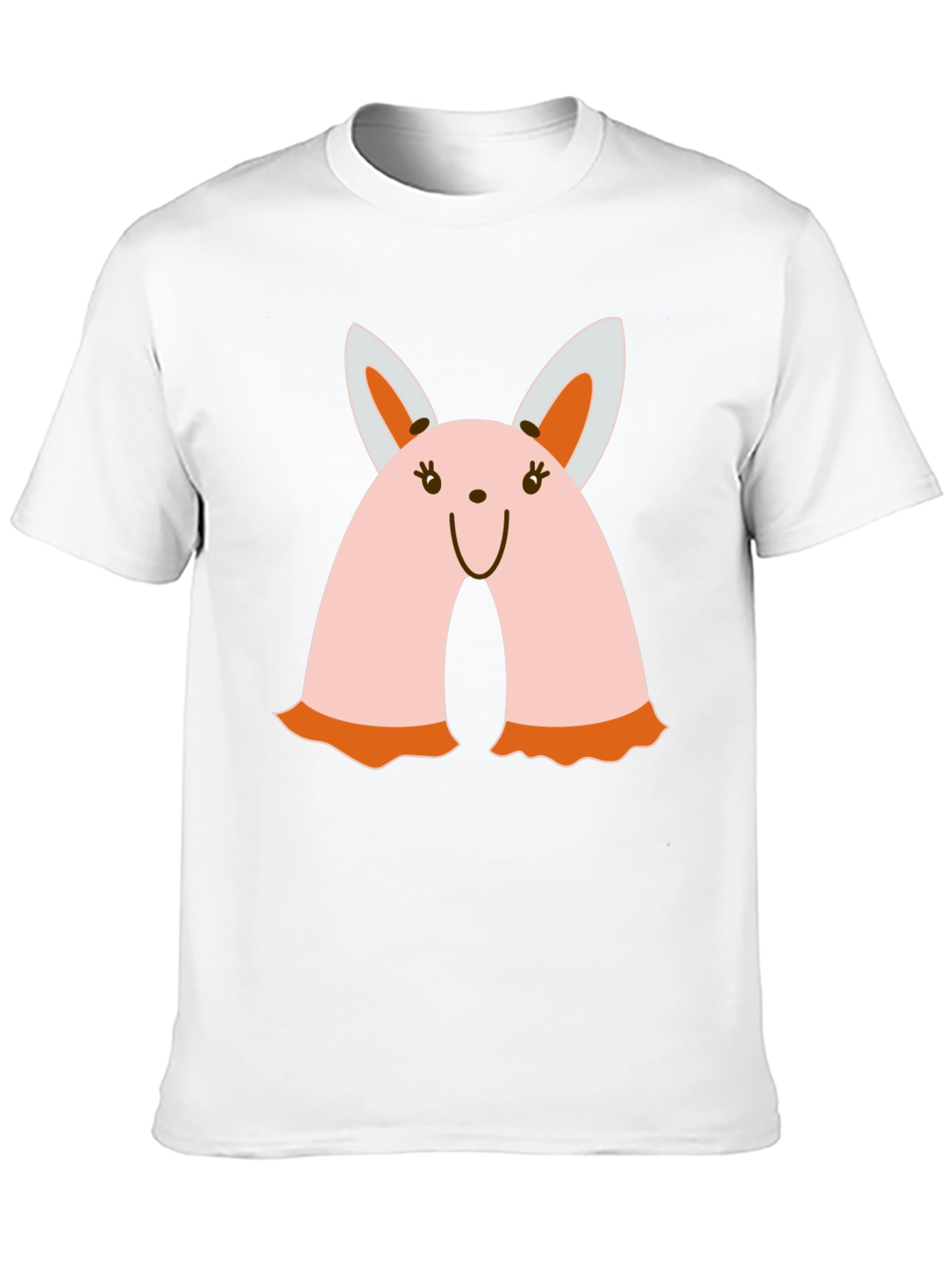 Cute Bunny Graphic Tee - Black Crew Neck