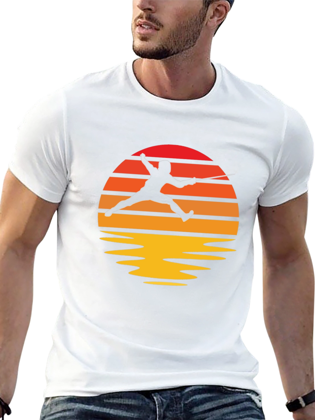 Sunset Fencing T-Shirt - Black Graphic Tee
