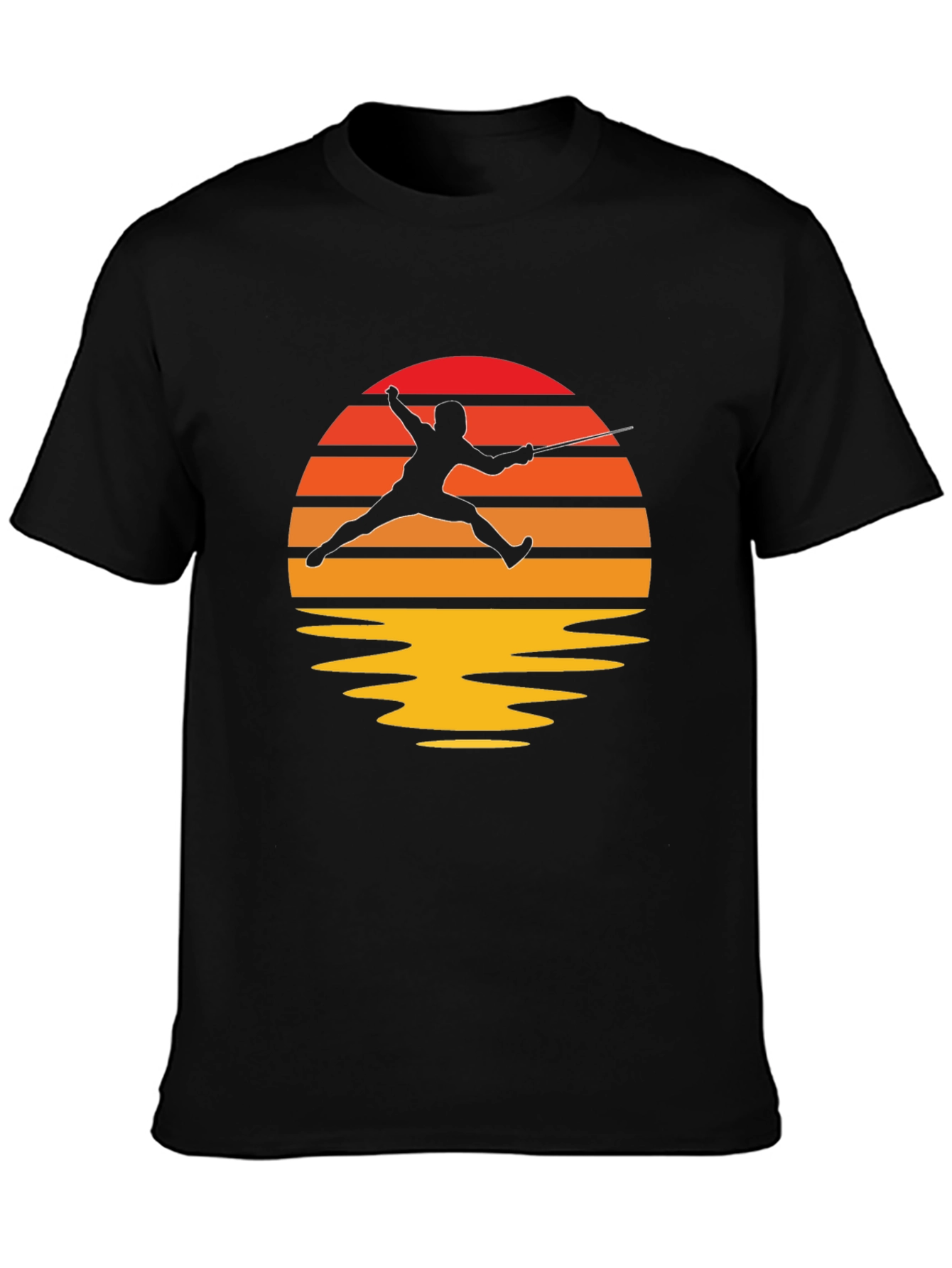 Sunset Fencing T-Shirt - Black Graphic Tee