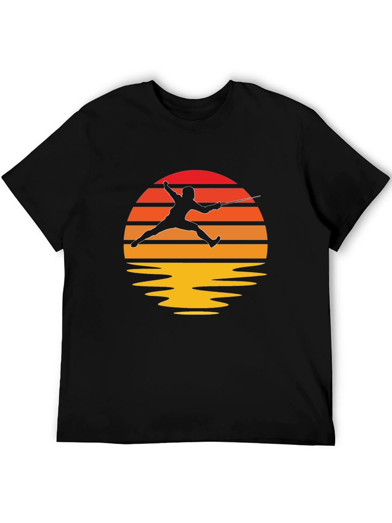 Sunset Fencing T-Shirt - Black Graphic Tee