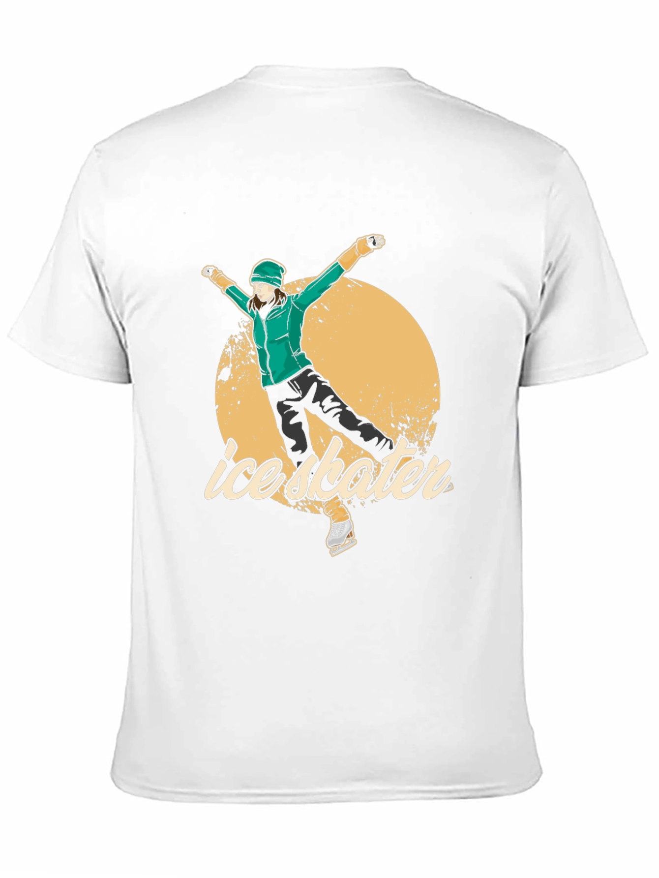Ice Skater Graphic Tee - Black Cotton T-Shirt